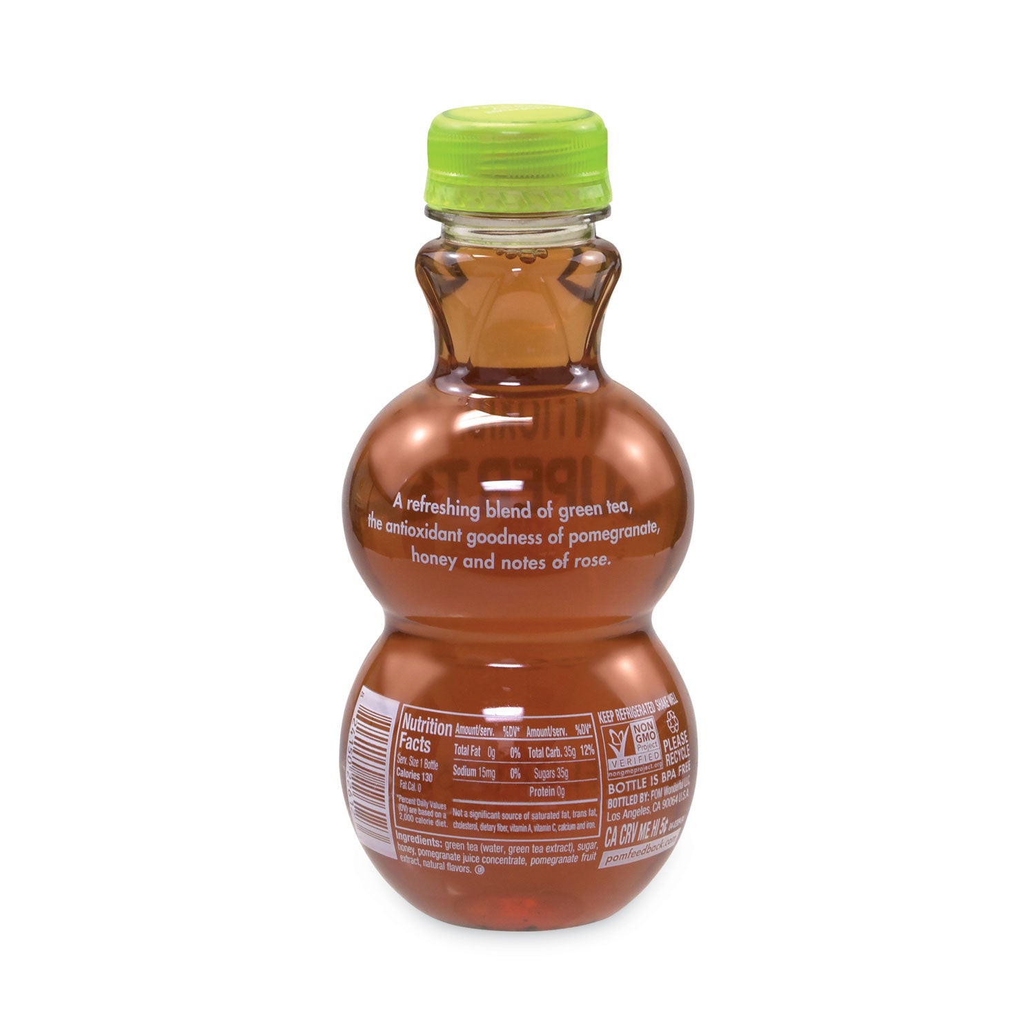 Antioxidant Super Tea, Pomegranate Honey Green Tea, 12 oz Bottles, 6/Carton