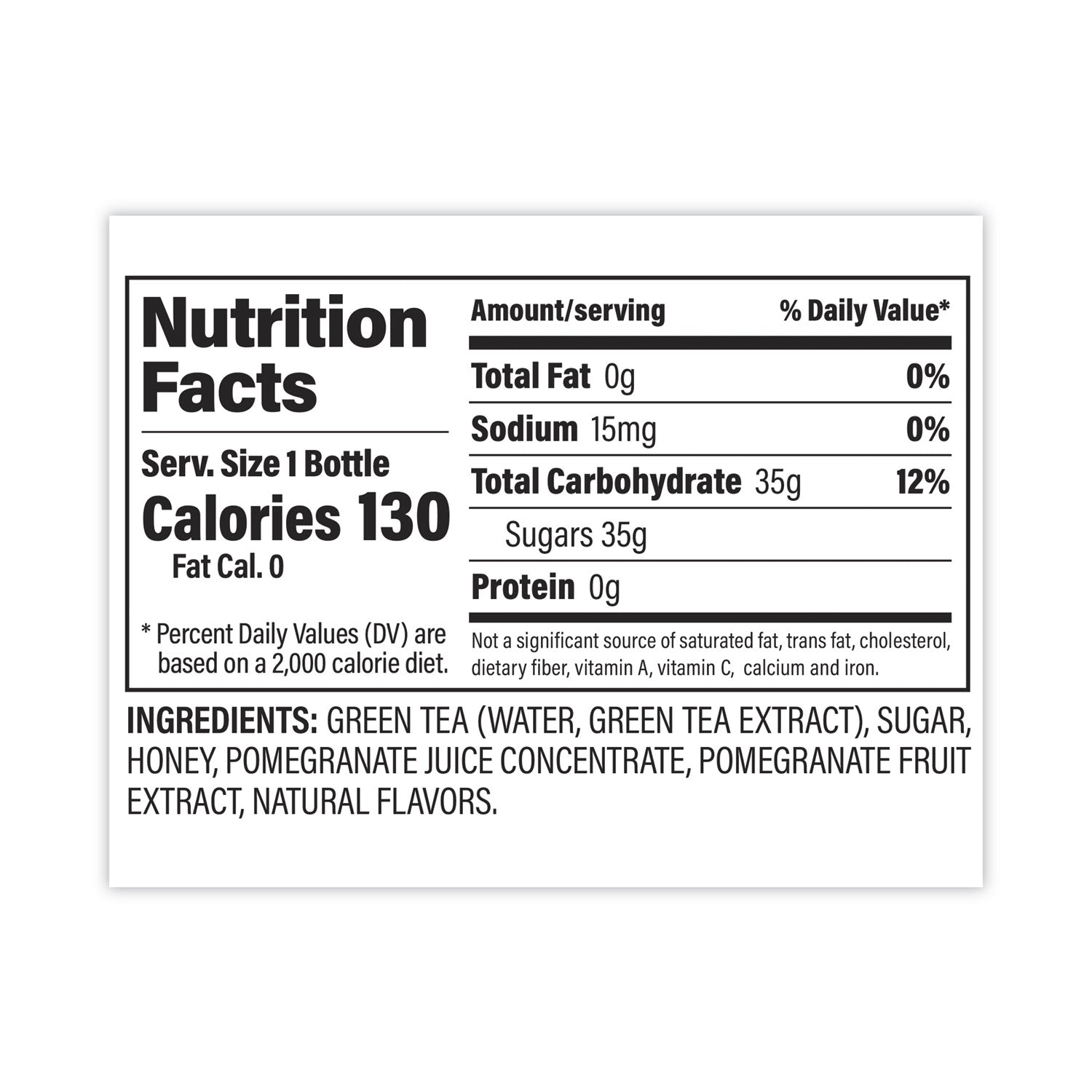 Antioxidant Super Tea, Pomegranate Honey Green Tea, 12 oz Bottles, 6/Carton