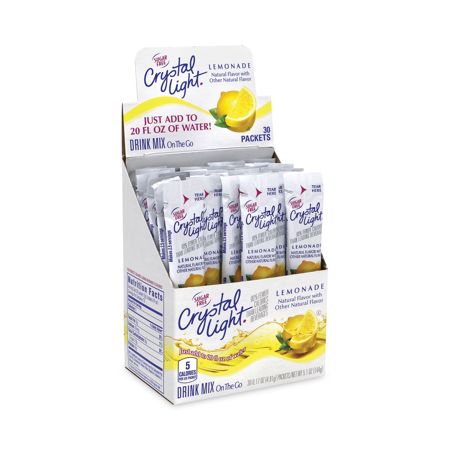 Green Rabbit Crystal Light On-The-Go Mix, Lemonade Flavor, 60 Packets per Carton