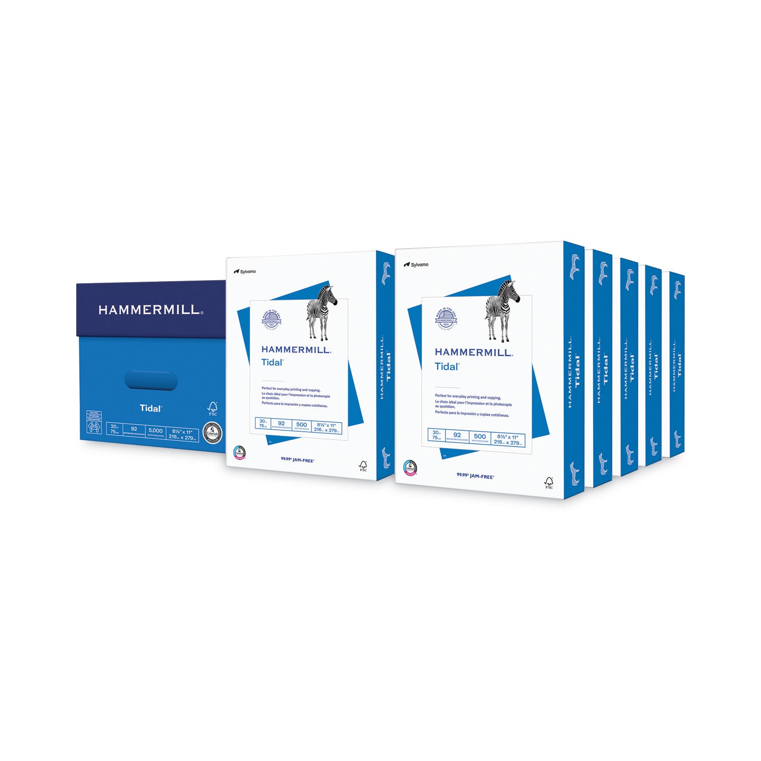 92 Brightness - Letter - 8 1/2" x 11" - 20 lb Basis Weight - Sustainable Forestry Initiative (SFI) - Acid-free, Jam-free - White - 500 Sheets per Ream - 10 / Carton