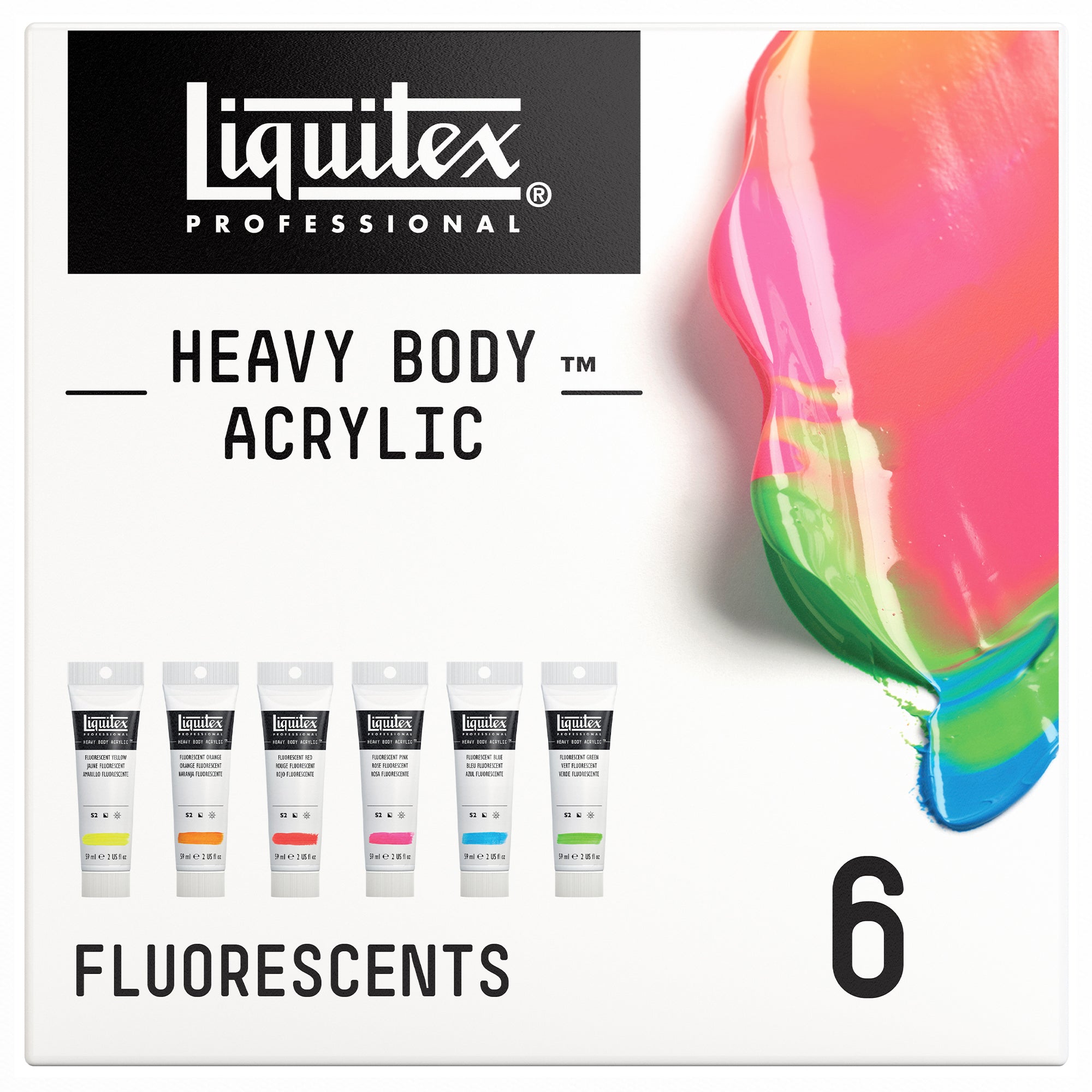 Heavy Body Color - Fluorescent 6 x 59ml Set