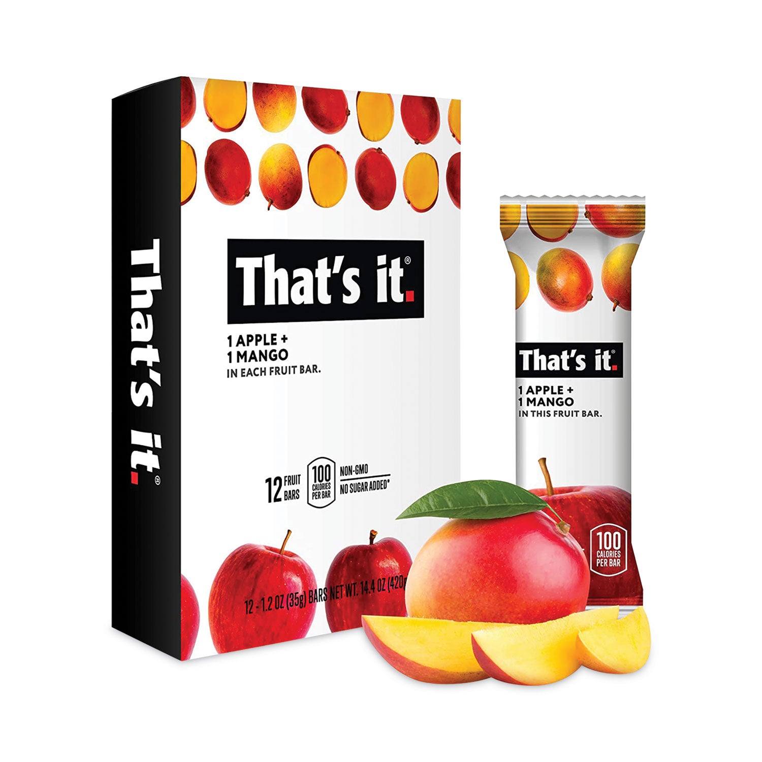 Allergen-free, Soy-free, Gluten-free - Apple, Mango - 12/Bag - 1 Carton
