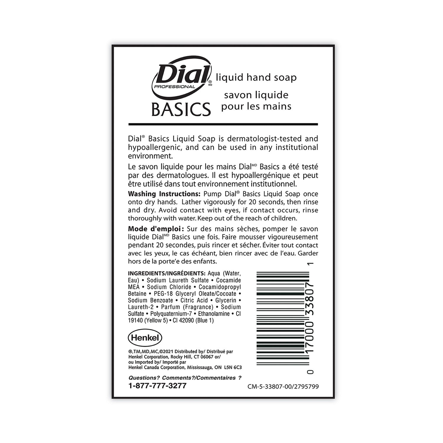 Basics MP Free Liquid Hand Soap Refill, Honeysuckle Scent, 3.78 L