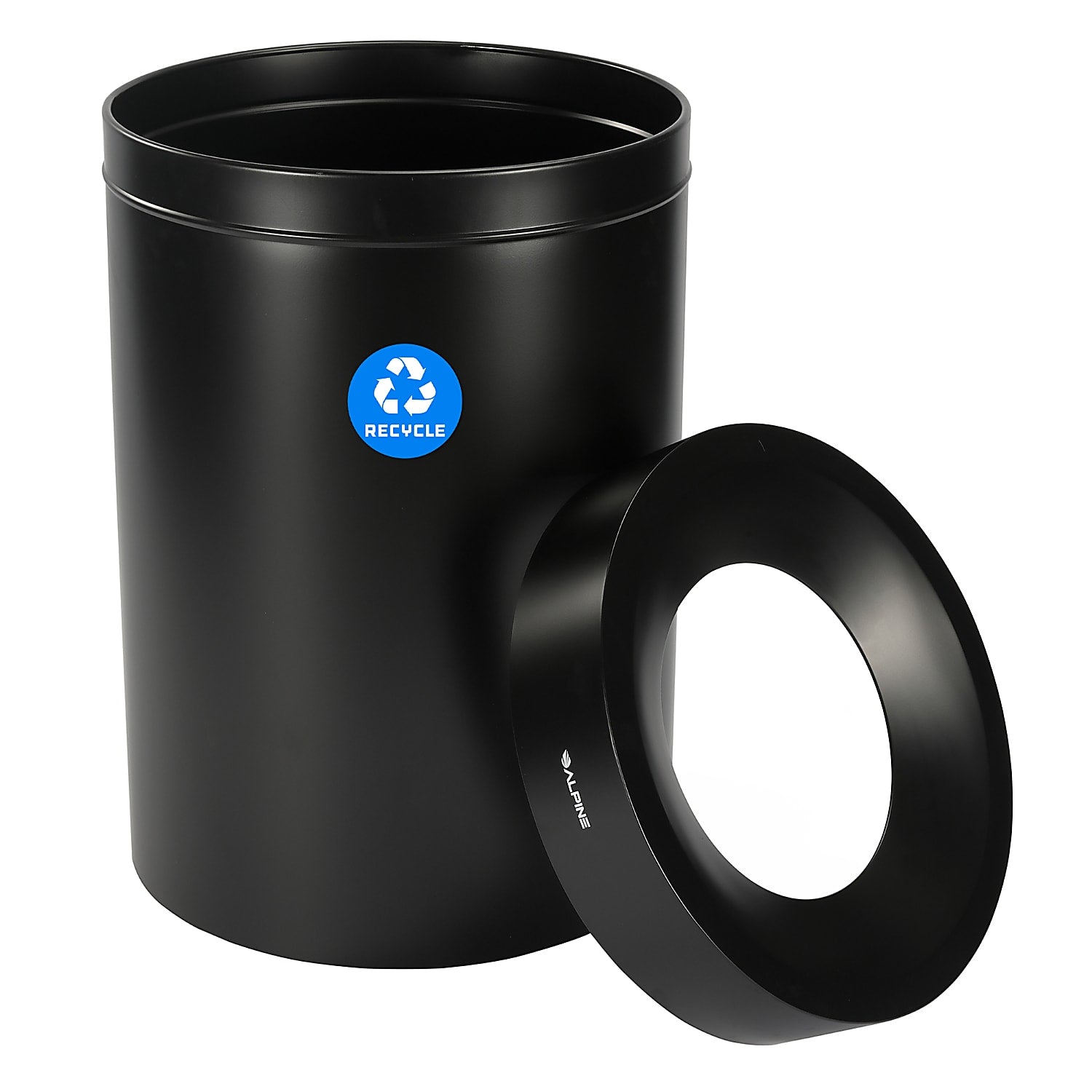 50 Gallon Stainless Steel Recycling Can (Black)