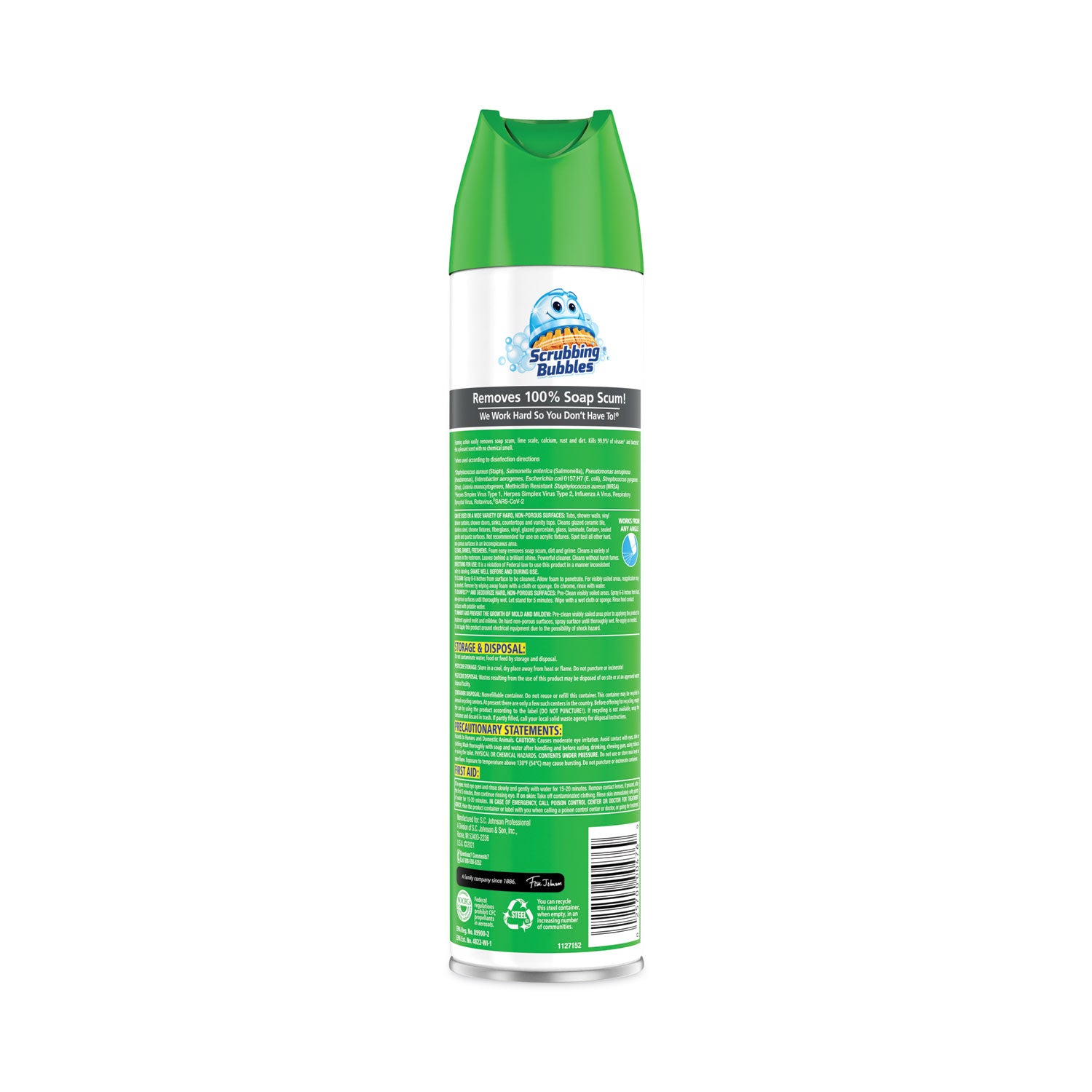 Scrubbing Bubbles&reg; Disinfectant Cleaner - Ready-To-Use - 25 fl oz (0.8 quart) - Non-porous, Heavy Duty, Fume-free - White - 1 Each