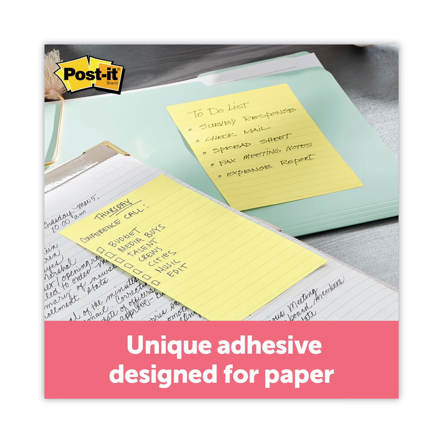Post-it&reg; Greener Notes - 1200 - 4" Flag/Note Width x 6" Flag/Note Length - Rectangle - 100 Sheets per Pad - Ruled - Canary Yellow - Paper - Self-adhesive, Repositionable - Recycled - 1 Pack