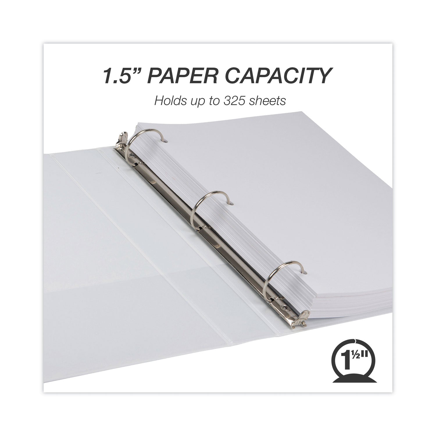 Samsill Earth's Choice Plant-based Durable View Binder, 1 1/2" Capacity, 3 Round Rings, Letter Size, 325 Sheet Capacity, 2 Internal Pockets, White, 1 Each