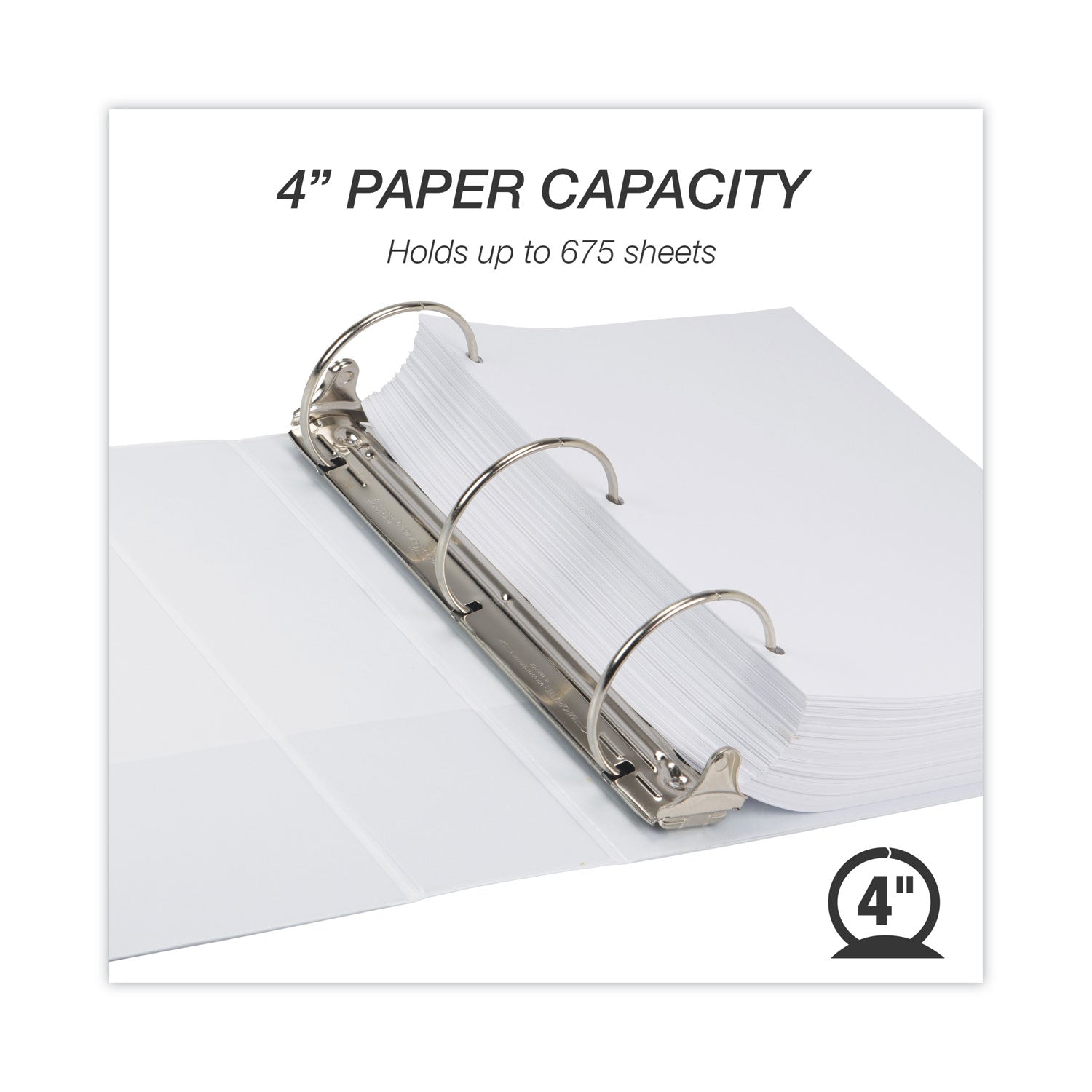 Samsill Earth's Choice Plant-based Durable View Binder, 4" Capacity, 3 Round Rings, Letter Size, Holds 675 Sheets, 2 Internal Pockets, White, 1 Each