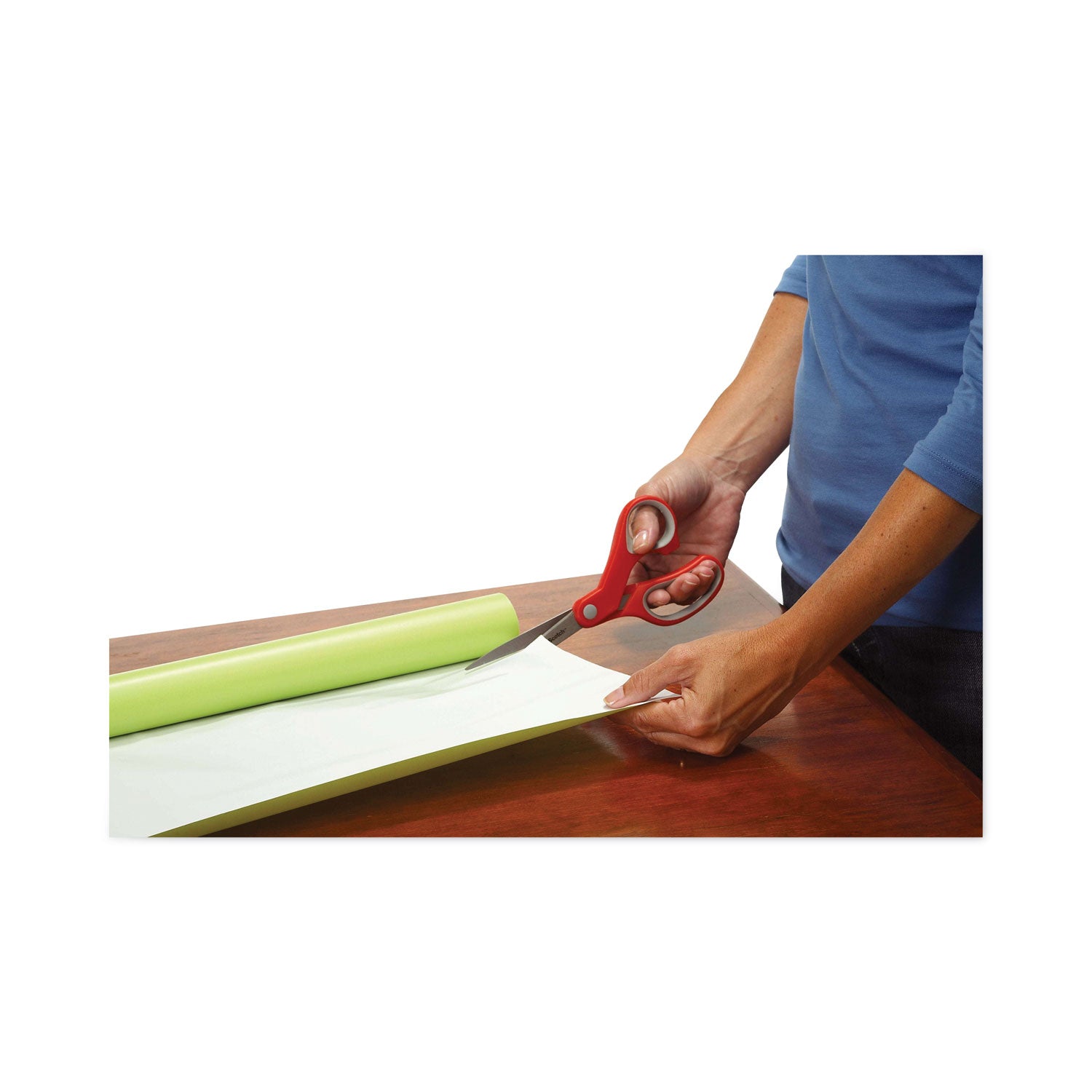 Scotch Multipurpose Scissors - 8" Overall Length - Straight-left/right - Stainless Steel - Red, Silver - 1 Each
