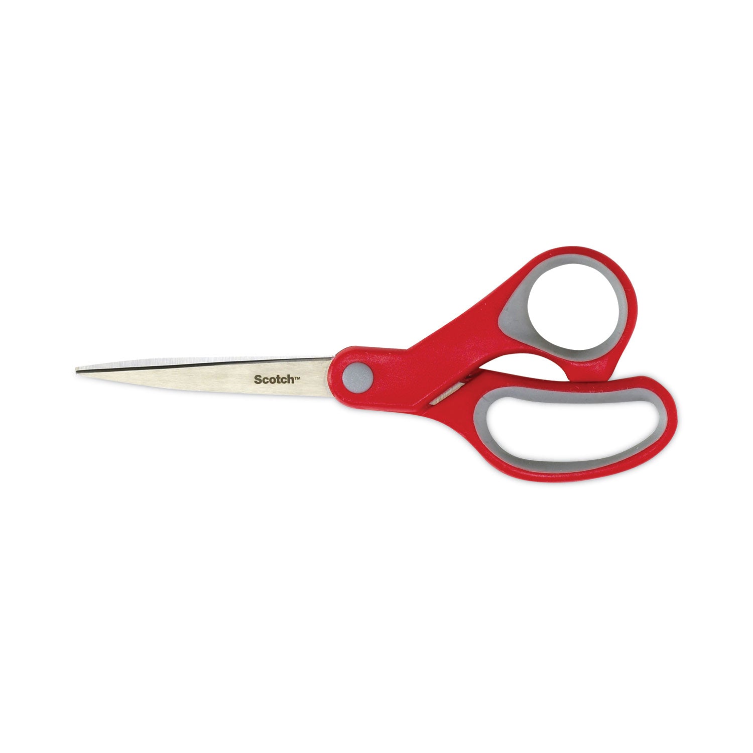 Scotch Multipurpose Scissors - 8" Overall Length - Straight-left/right - Stainless Steel - Red, Silver - 1 Each