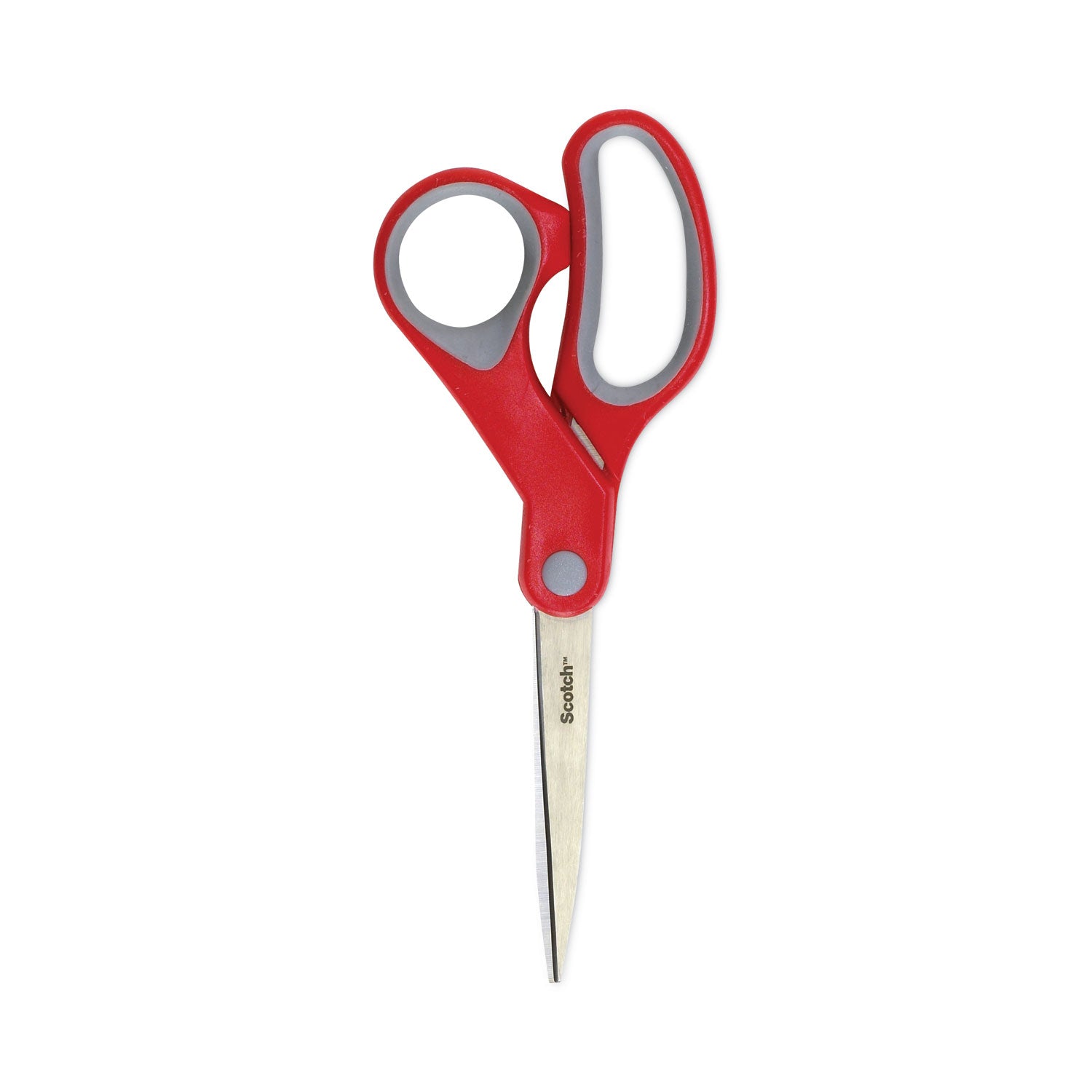 Scotch Multipurpose Scissors - 8" Overall Length - Straight-left/right - Stainless Steel - Red, Silver - 1 Each