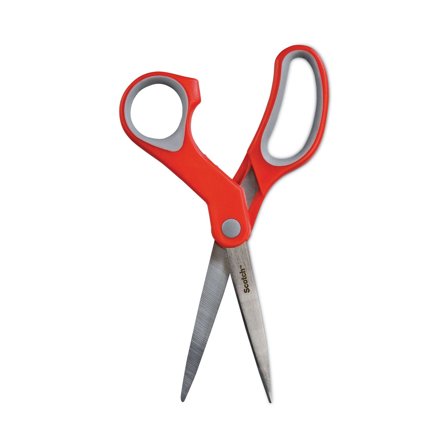 Scotch Multipurpose Scissors - 8" Overall Length - Straight-left/right - Stainless Steel - Red, Silver - 1 Each