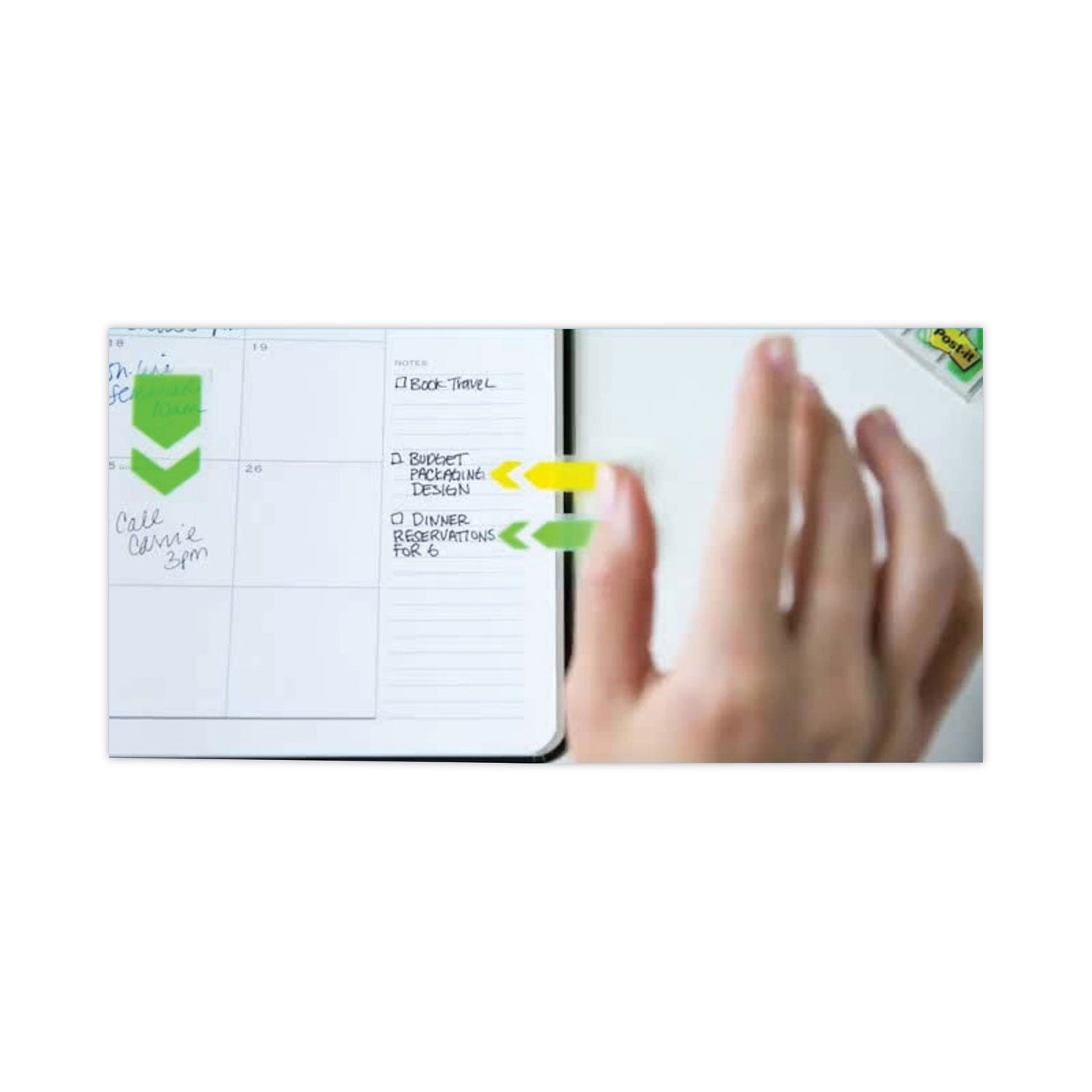 Post-it&reg; Flags - 1/2" Flag/Note Width x 1 3/4" Flag/Note Length - Rectangle - Unruled - Blue, Pink, Yellow, Orange - Removable, Self-adhesive, Residue-free, Repositionable - Dispenser Included - 4 / Pack