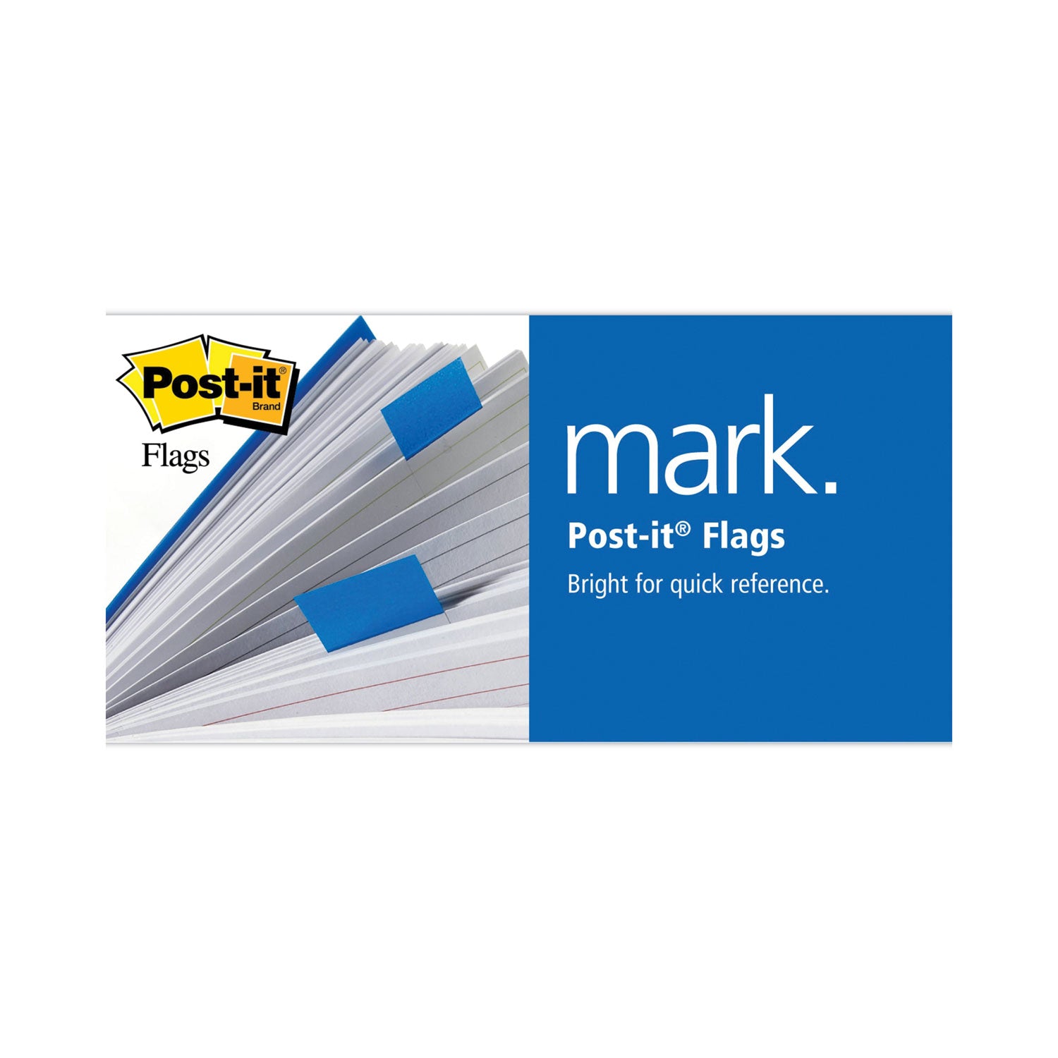 Post-it&reg; Flags - 1/2" Flag/Note Width x 1 3/4" Flag/Note Length - Rectangle - Unruled - Blue, Pink, Yellow, Orange - Removable, Self-adhesive, Residue-free, Repositionable - Dispenser Included - 4 / Pack