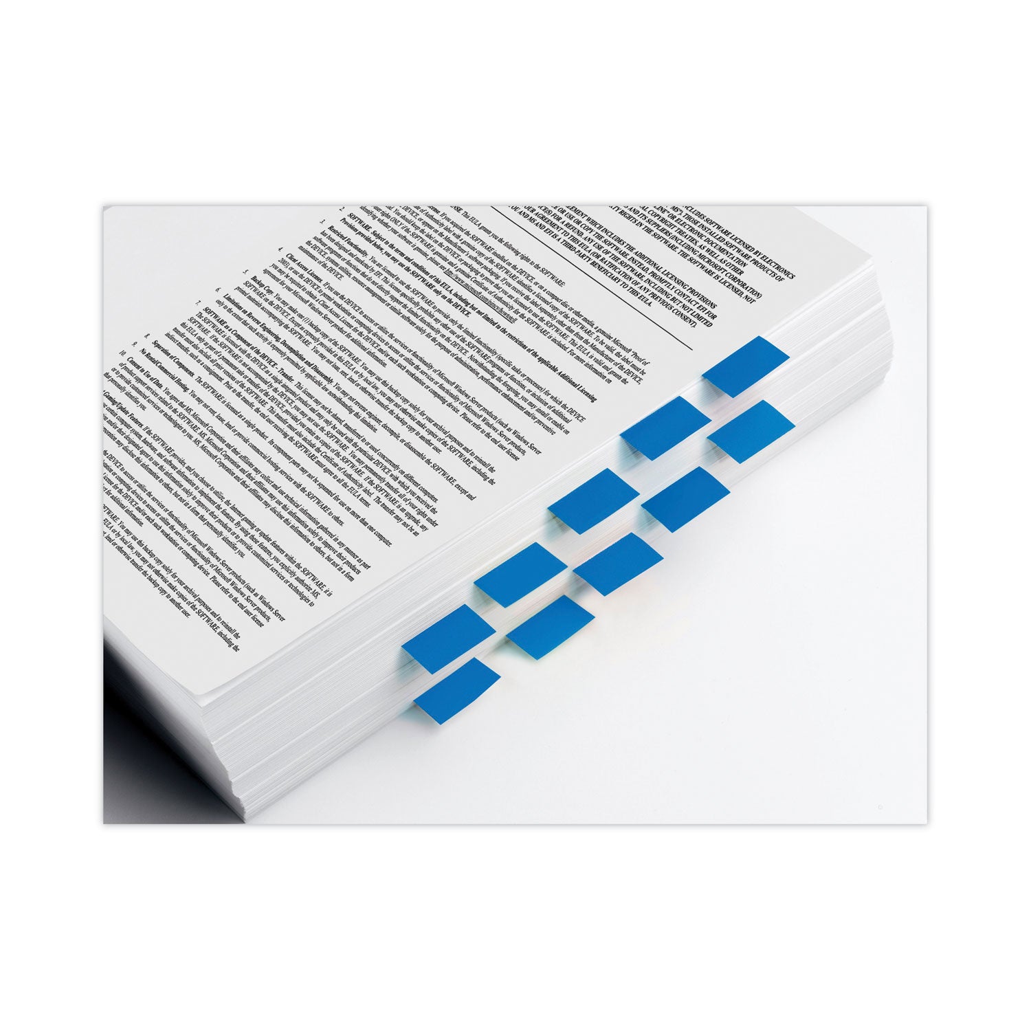 Post-it&reg; Flags in Desk Grip Dispenser - 200 - 1" Flag/Note Width x 1 3/4" Flag/Note Length - Rectangle - Unruled - Blue - Removable, Self-adhesive - Dispenser Included - 200 / Pack