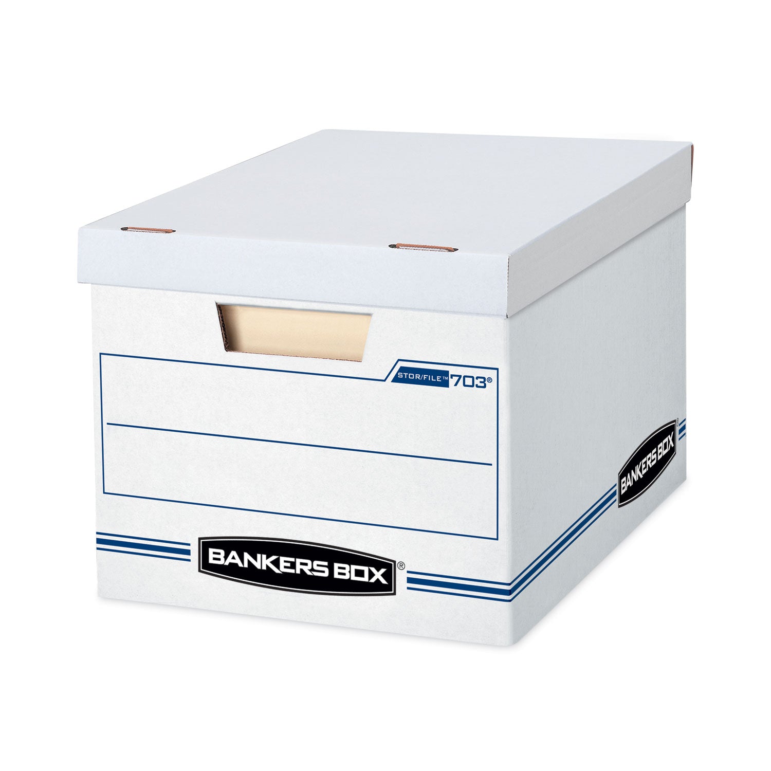 Bankers Box STOR/FILE File Storage Box, Letter/Legal Size, Lift-off Lid, Light Duty, Stackable, Recycled, 6 Pack