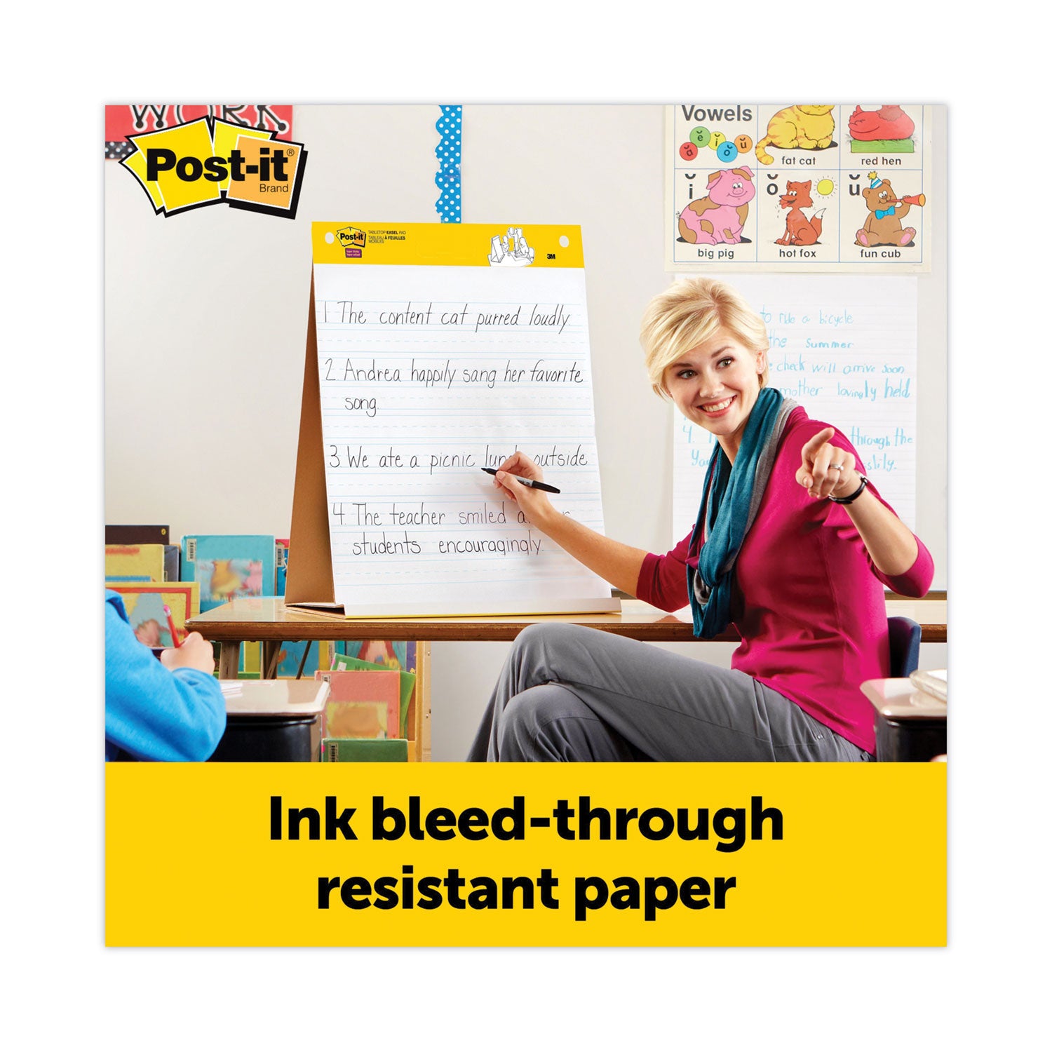 Tabletop Self Stick Easel Pad, 20 in x 23 in, 20 Sheets/Pad