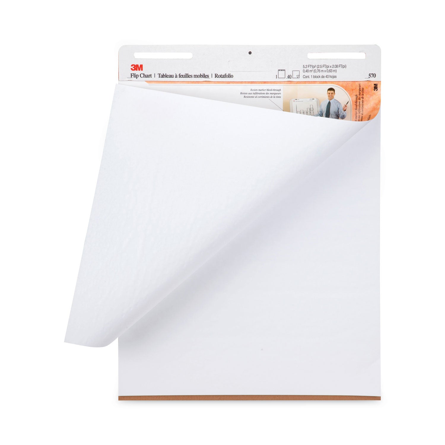 40 Sheets - Plain - Stapled - 18.50 lb Basis Weight - 25" x 30" Sheet Size - White Paper - Cardboard Cover - Resist Bleed-through, Heavyweight, Sturdy Back - 2 / Carton