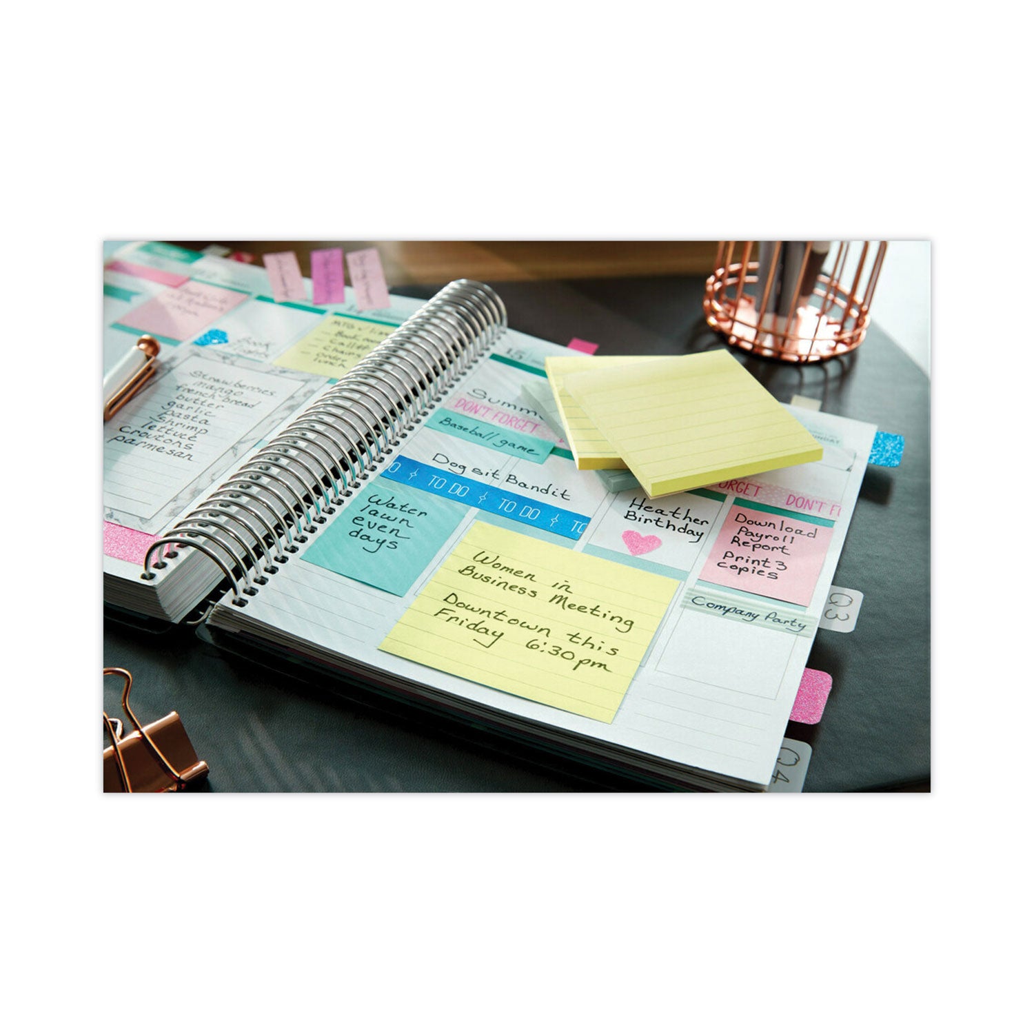 1200 x Canary Yellow - 3" Flag/Note Width x 5" Flag/Note Length - Rectangle - 100 Sheets per Pad - Ruled - Canary Yellow - Paper - Self-adhesive, Repositionable, Recyclable - 1 Pack
