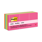Post-it Notes Original Notepads, Poptimistic Color Collection, 1.5" x 2", 100 Sheets per Pad, 12 Pads per Pack, Multicolor (Power Pink, Acid Lime, Aqua Splash, Vital Orange), Self-adhesive, Repositionable