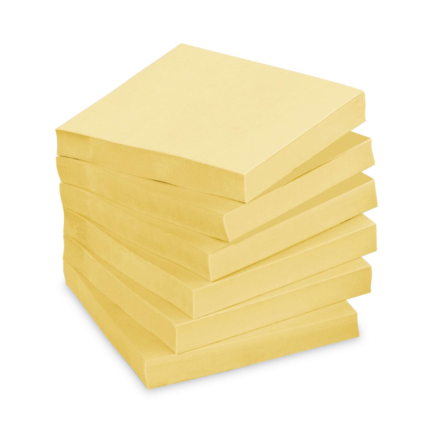 1800 - 3" Flag/Note Width x 3" Flag/Note Length - Square - 75 Sheets per Pad - Unruled - Canary Yellow - Paper - Self-adhesive, Repositionable - Recycled - 1 Pack