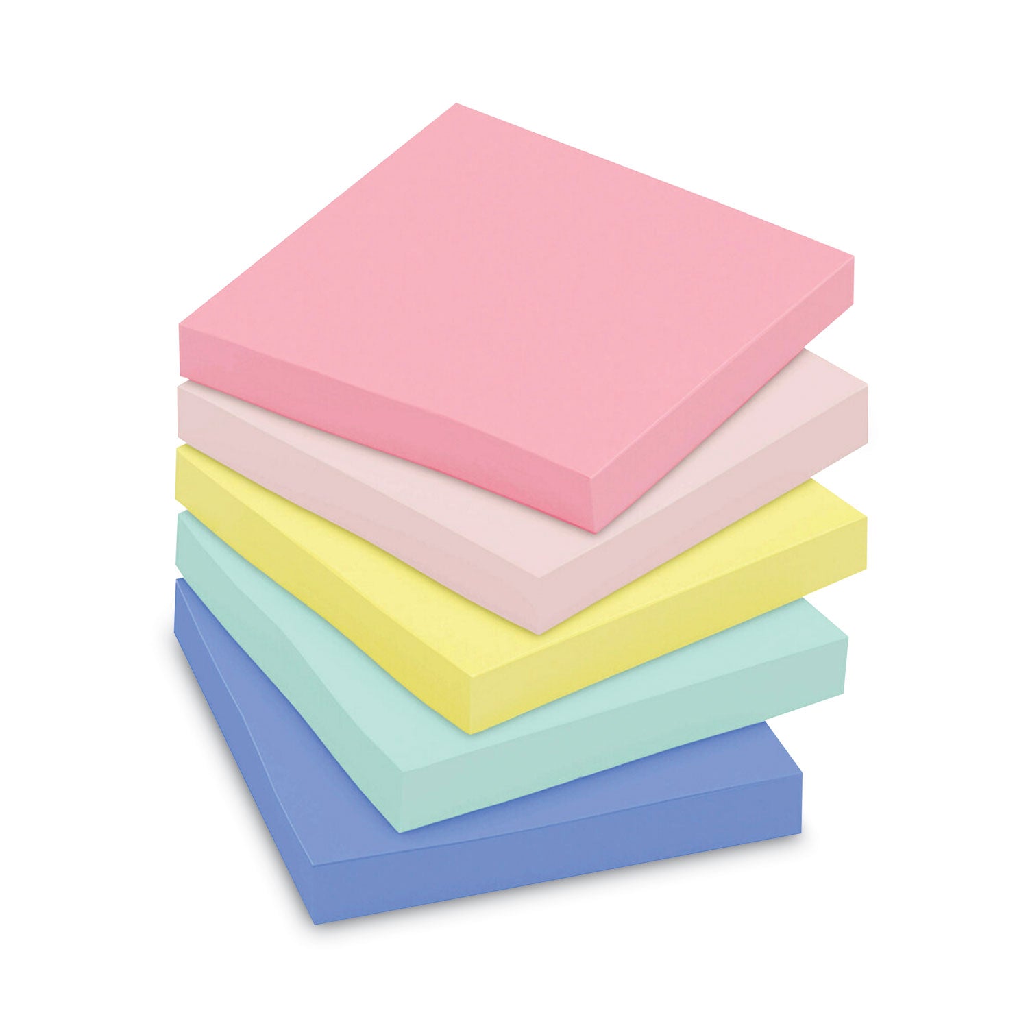 1200 - 3" Flag/Note Width x 3" Flag/Note Length - Square - 100 Sheets per Pad - Unruled - Positively Pink, Pink Salt, Canary Yellow, Fresh Mint, Moonstone - Paper - Self-adhesive, Repositionable - Recycled - 12 / Pack