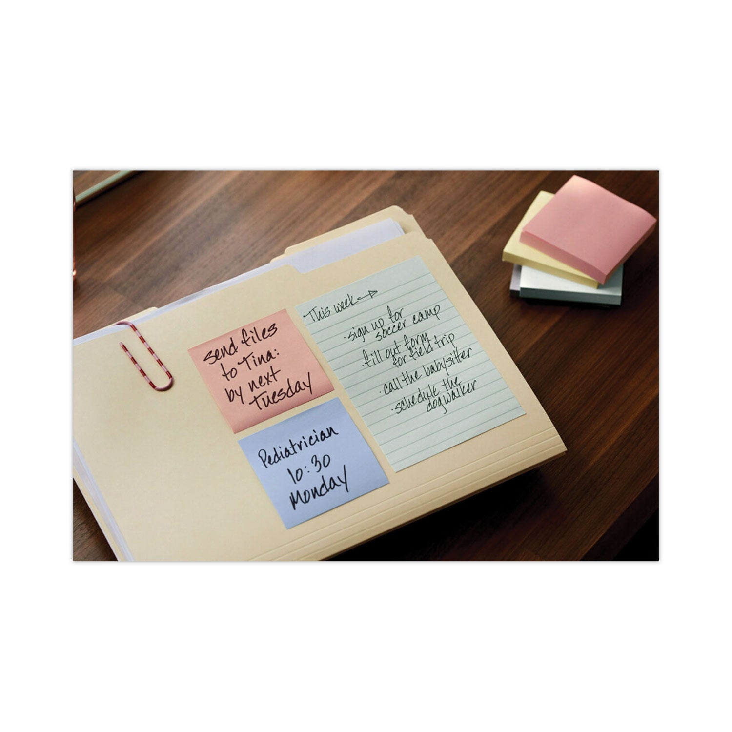 1200 - 3" Flag/Note Width x 3" Flag/Note Length - Square - 100 Sheets per Pad - Unruled - Positively Pink, Pink Salt, Canary Yellow, Fresh Mint, Moonstone - Paper - Self-adhesive, Repositionable - Recycled - 12 / Pack