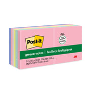 1200 - 3" Flag/Note Width x 3" Flag/Note Length - Square - 100 Sheets per Pad - Unruled - Positively Pink, Pink Salt, Canary Yellow, Fresh Mint, Moonstone - Paper - Self-adhesive, Repositionable - Recycled - 12 / Pack