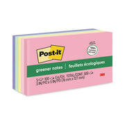 500 - 3" Flag/Note Width x 5" Flag/Note Length - Rectangle - 100 Sheets per Pad - Unruled - Positively Pink, Pink Salt, Canary Yellow, Fresh Mint, Moonstone - Paper - Self-adhesive, Repositionable - Recycled - 1 Pack