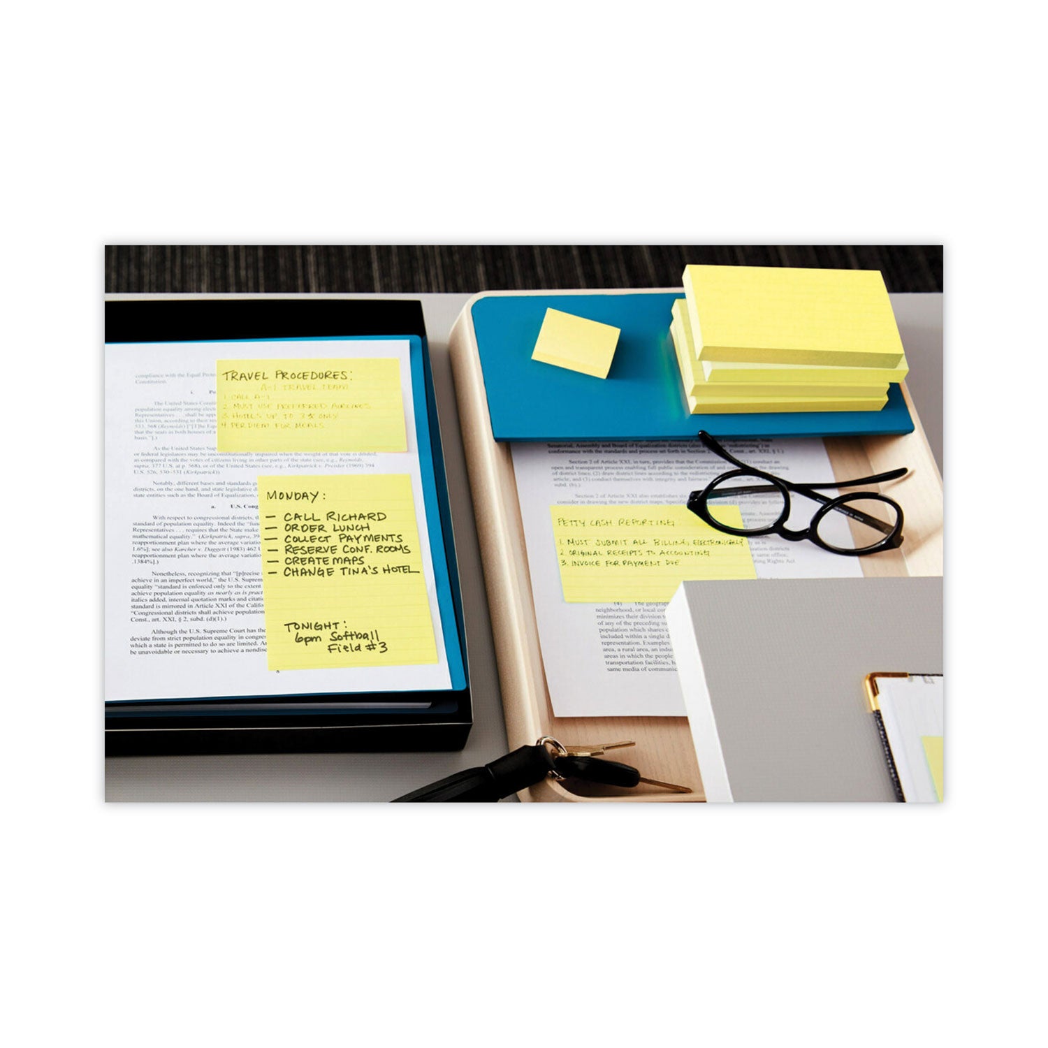 Post-it&reg; Greener Notes - 1200 - 3" Flag/Note Width x 5" Flag/Note Length - Rectangle - 100 Sheets per Pad - Unruled - Canary Yellow - Paper - Self-adhesive, Repositionable - Recycled - 1 Pack