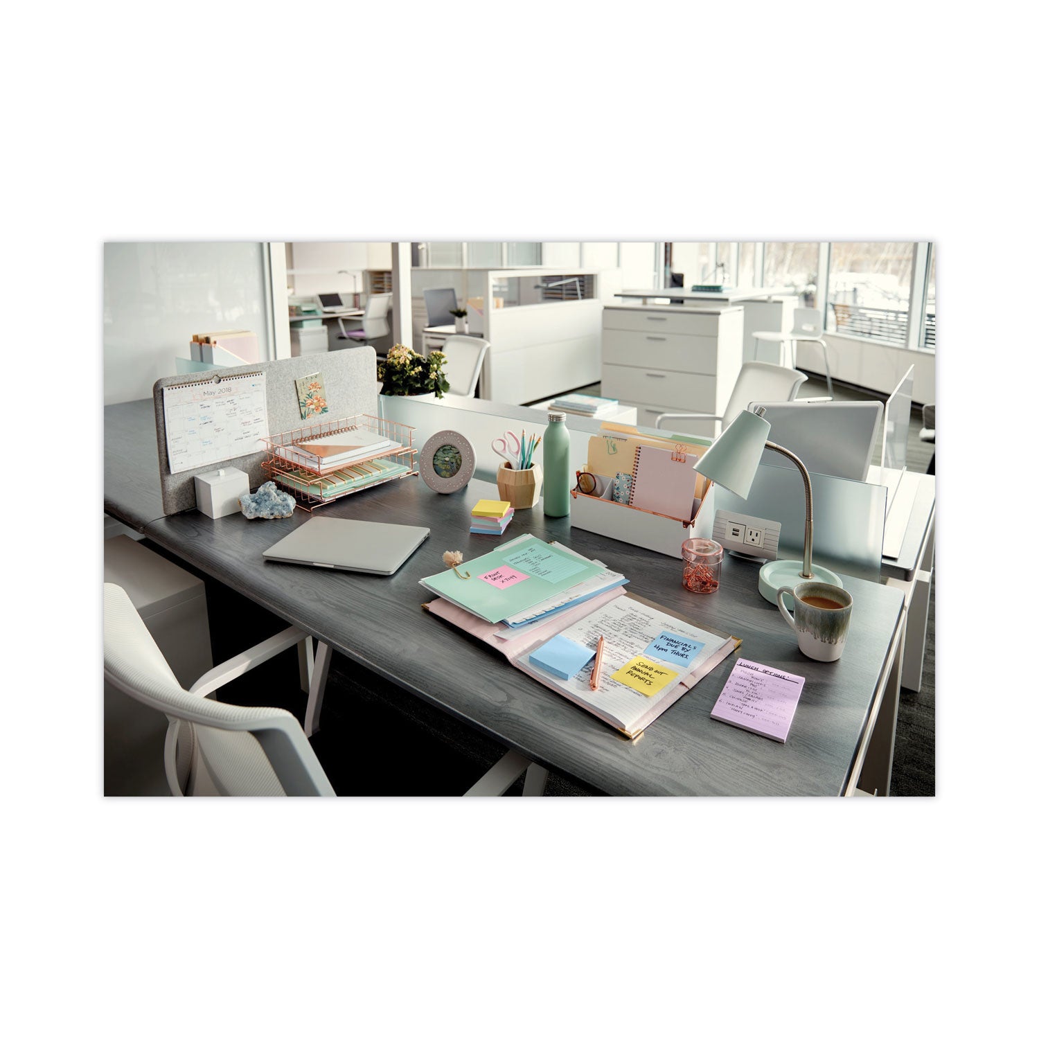 500 x Assorted - 4" Flag/Note Width x 6" Flag/Note Length - Rectangle - 100 Sheets per Pad - Ruled - Positively Pink, Canary Yellow, Fresh Mint, Moonstone - Paper - Self-adhesive, Repositionable - Recycled - 1 Pack