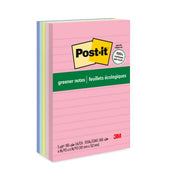 500 x Assorted - 4" Flag/Note Width x 6" Flag/Note Length - Rectangle - 100 Sheets per Pad - Ruled - Positively Pink, Canary Yellow, Fresh Mint, Moonstone - Paper - Self-adhesive, Repositionable - Recycled - 1 Pack