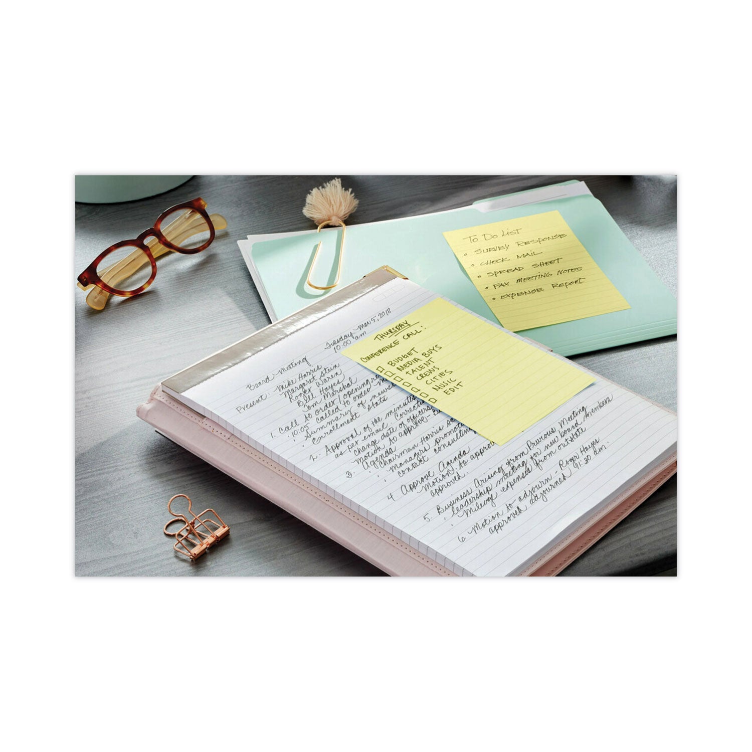 Post-it&reg; Greener Notes - 1200 - 4" Flag/Note Width x 6" Flag/Note Length - Rectangle - 100 Sheets per Pad - Ruled - Canary Yellow - Paper - Self-adhesive, Repositionable - Recycled - 1 Pack