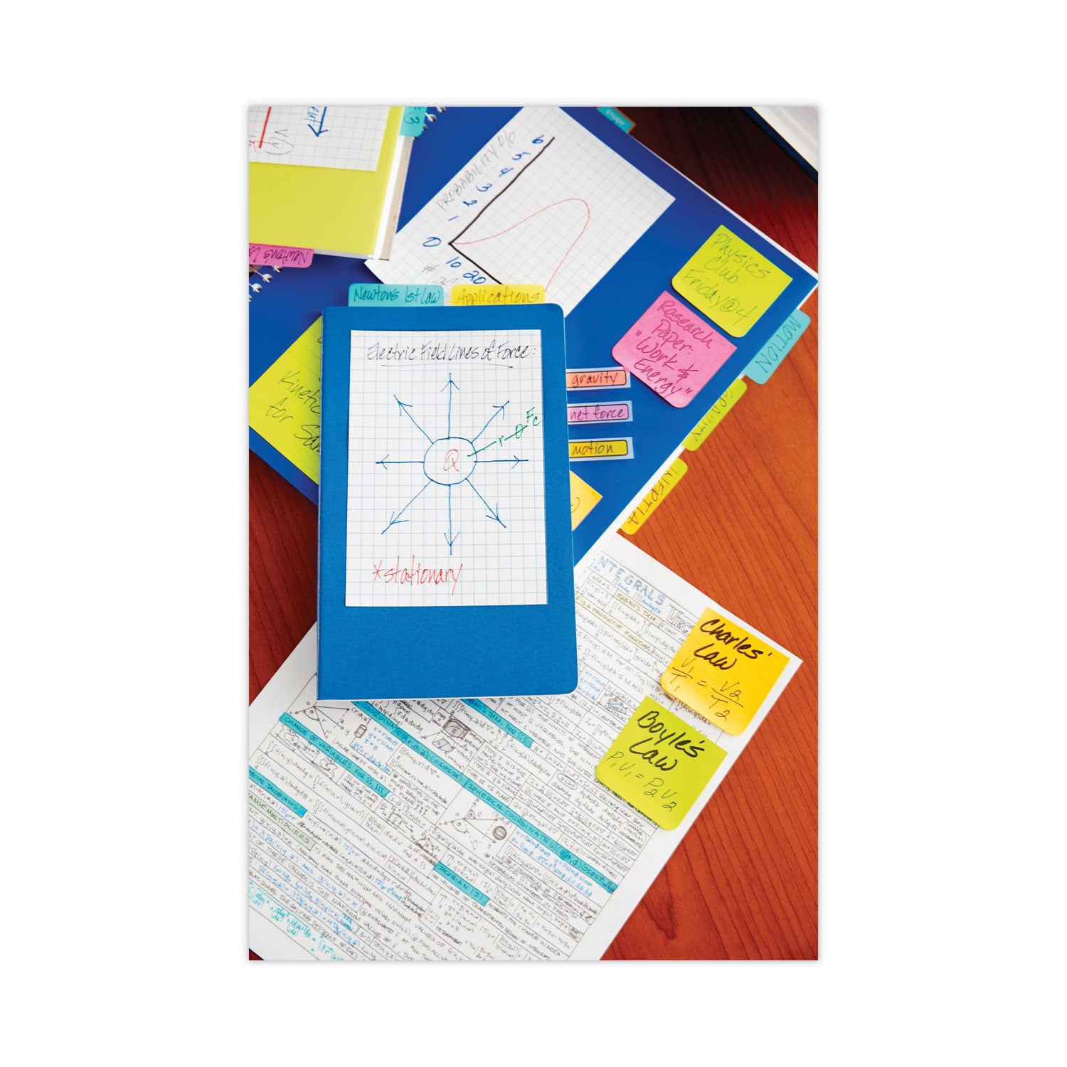 600 x White - 4" Flag/Note Width x 6" Flag/Note Length - Rectangle - 50 Sheets per Pad - Grid - White - Paper - Self-adhesive, Repositionable - 6 / Pack