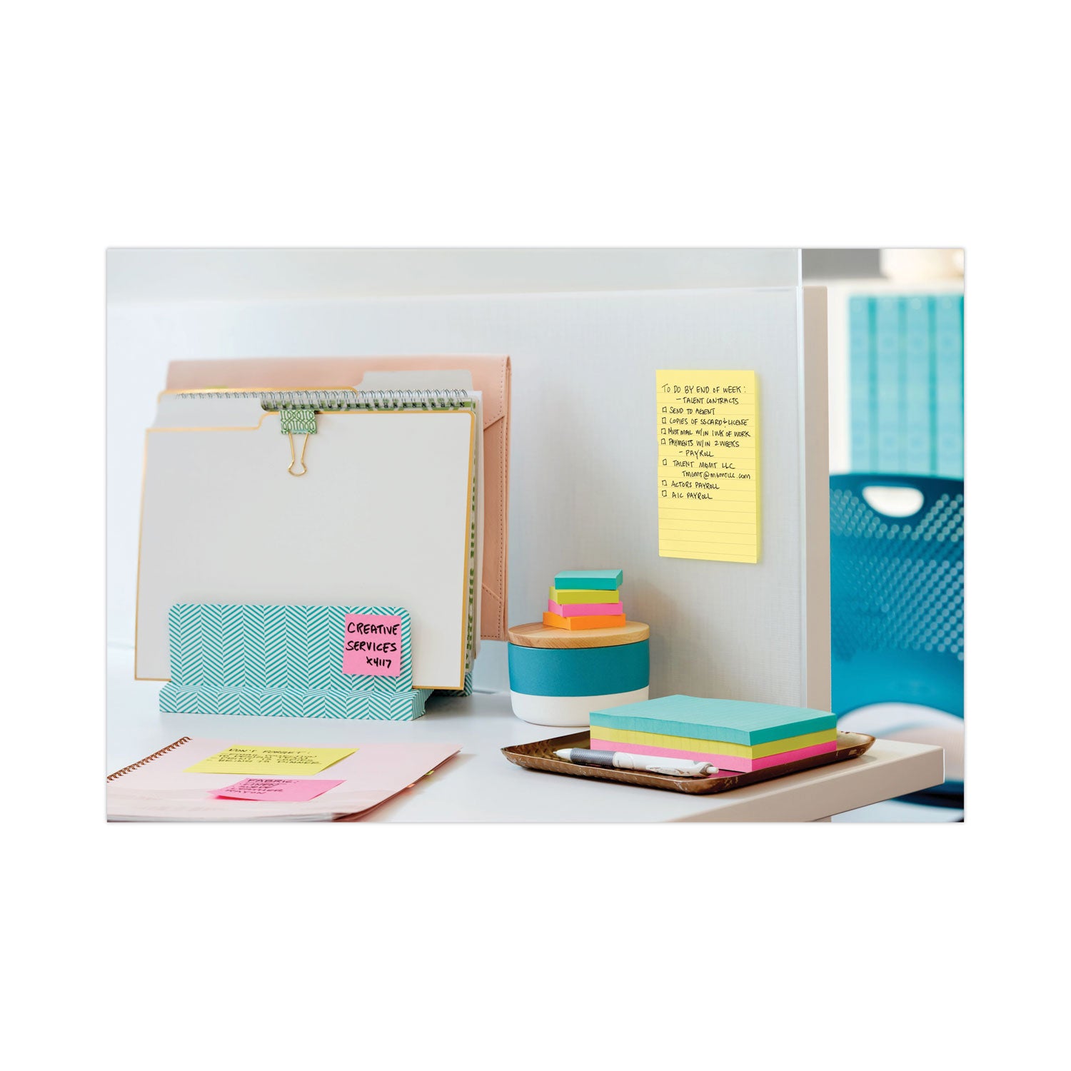 Post-it&reg; Notes Original Lined Notepads - 100 - 4" Flag/Note Width x 6" Flag/Note Length - Rectangle - 100 Sheets per Pad - Ruled - Canary Yellow - Paper - Self-adhesive, Repositionable - 12 / Pack