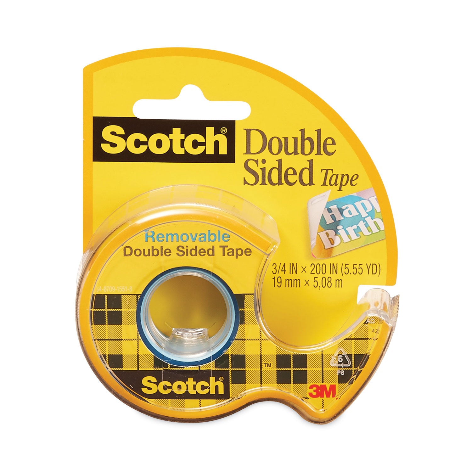 11.11 yd Length x 0.75" Width - 1" Core - Clear - Acrylic - Dispenser Included - Handheld Dispenser - Long Lasting - For Cut-and-paste - 1 Roll