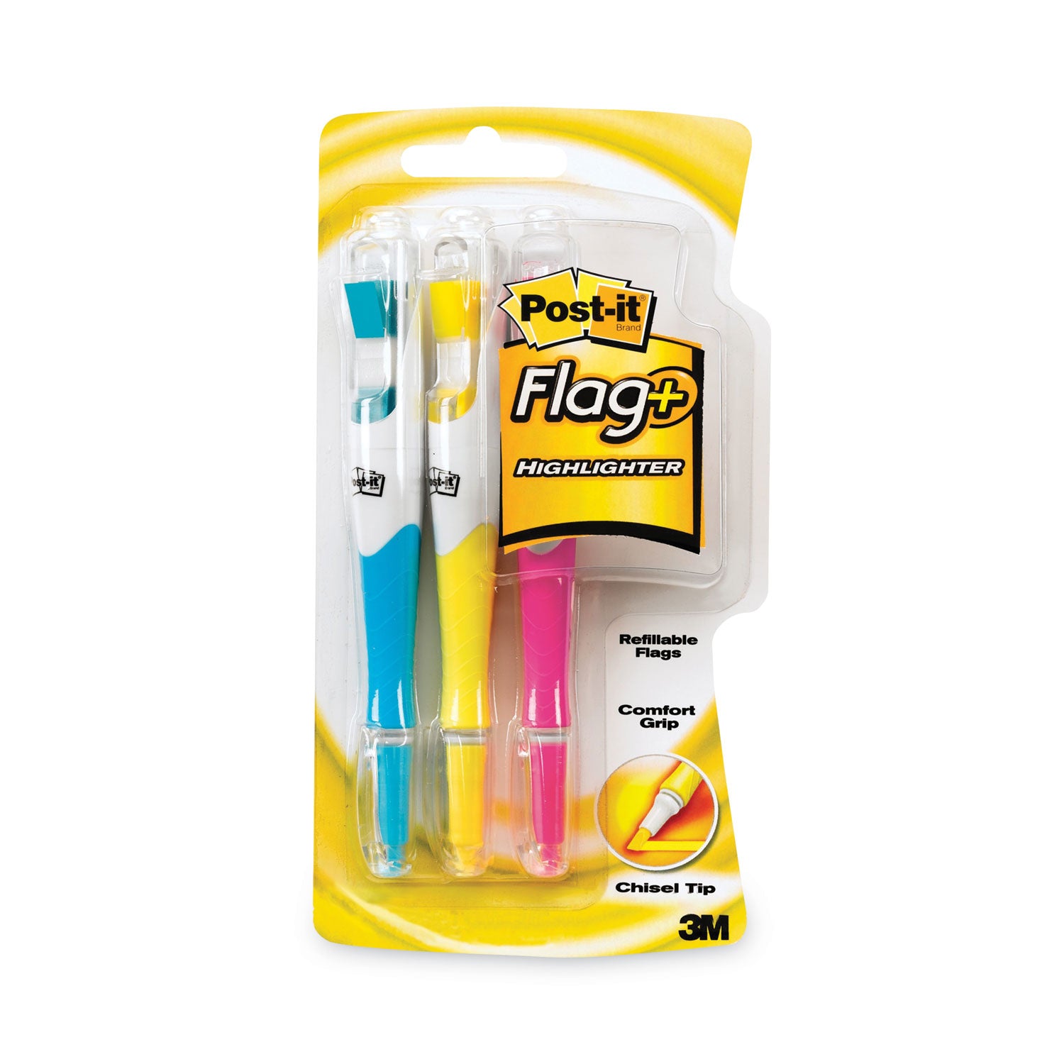Yellow, Pink, Blue Ink - Yellow, Pink, Blue Barrel - 3 / Pack