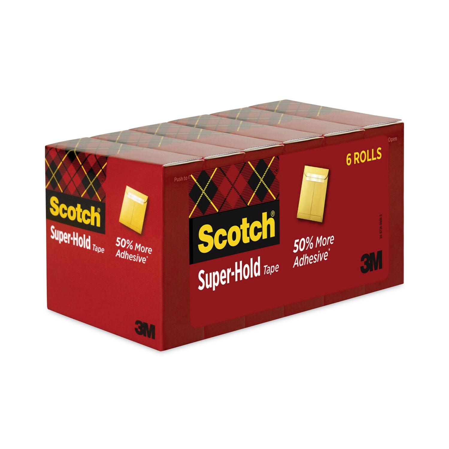 Scotch Super-Hold Tape, 0.75" x 27.78 yd, Clear, Matte Acetate, Synthetic Acrylic Adhesive, Dispenser Included, Moisture Resistant, 24 Pack