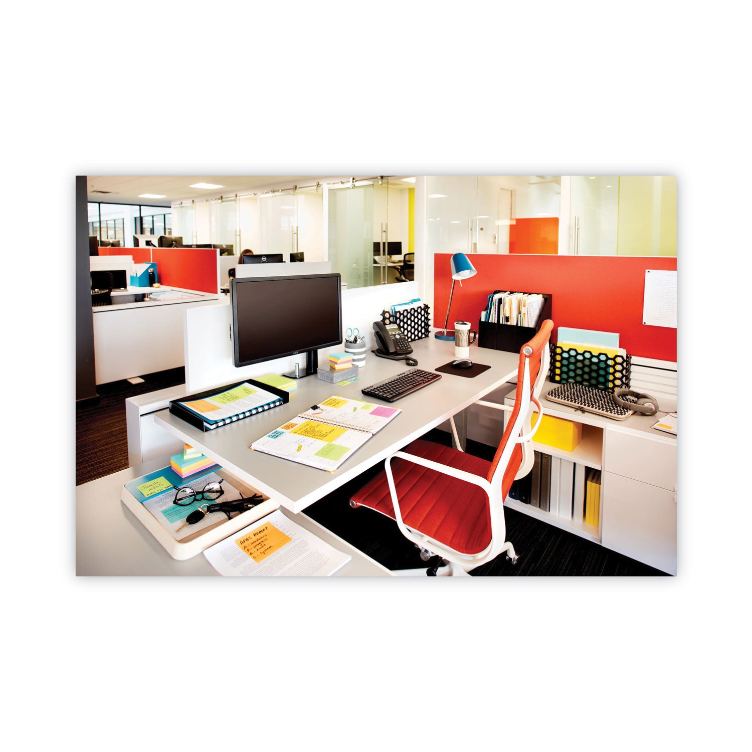 Post-it&reg; Lined Notes - Poptimistic Color Collection - 600 - 3" Flag/Note Width x 3" Flag/Note Length - Square - 100 Sheets per Pad - Ruled - Pink, Blue, Green - Paper - Self-adhesive, Repositionable - 6 / Pack