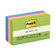 Post-it Notes Original Lined Notepads, Floral Fantasy Color Collection, 3" x 5", 100 Sheets per Pad, 5 Pads/Pack, Assorted Colors