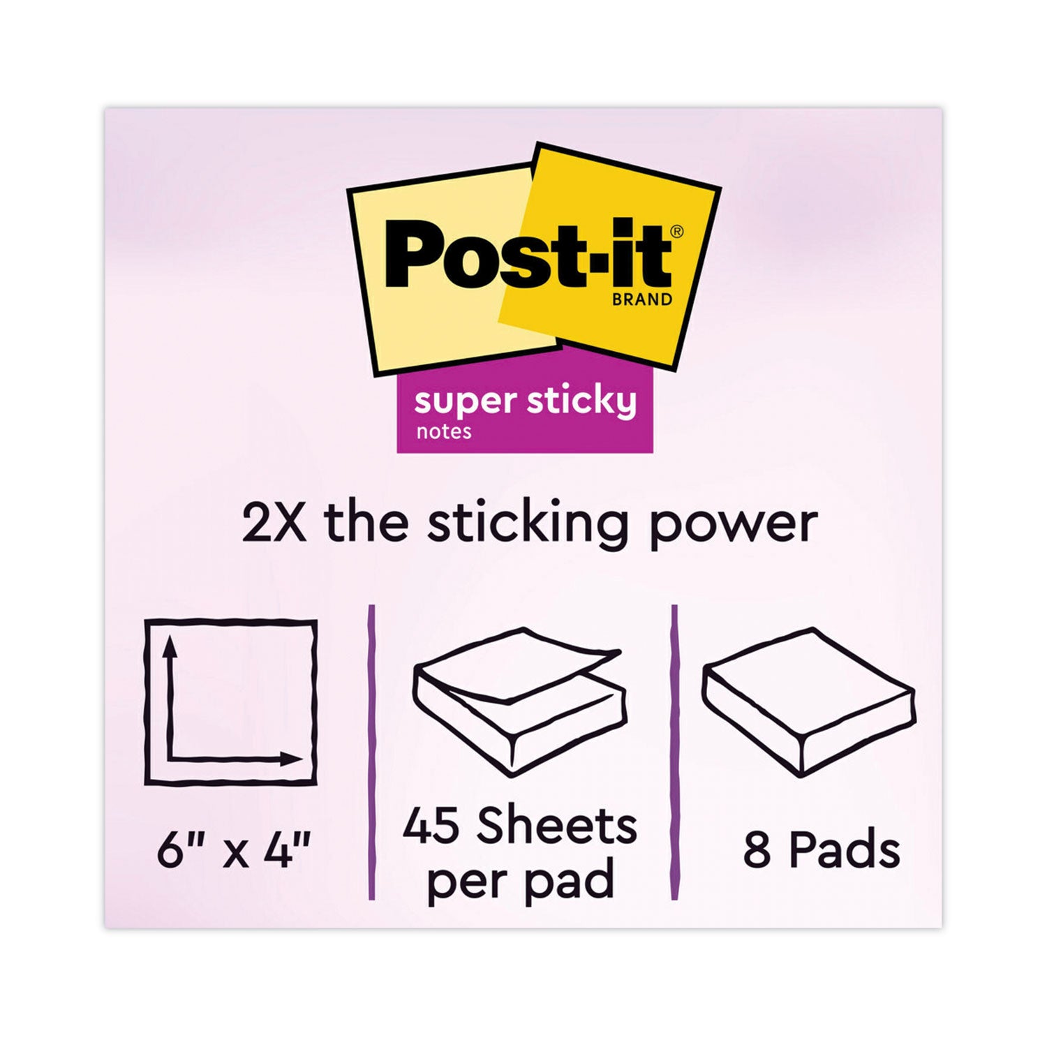 360 - 6" Flag/Note Width x 4" Flag/Note Length - Rectangle - 45 Sheets per Pad - Unruled - Vital Orange, Limeade, Tropical Pink, Sunnyside - Paper - Self-adhesive - 8 / Pack