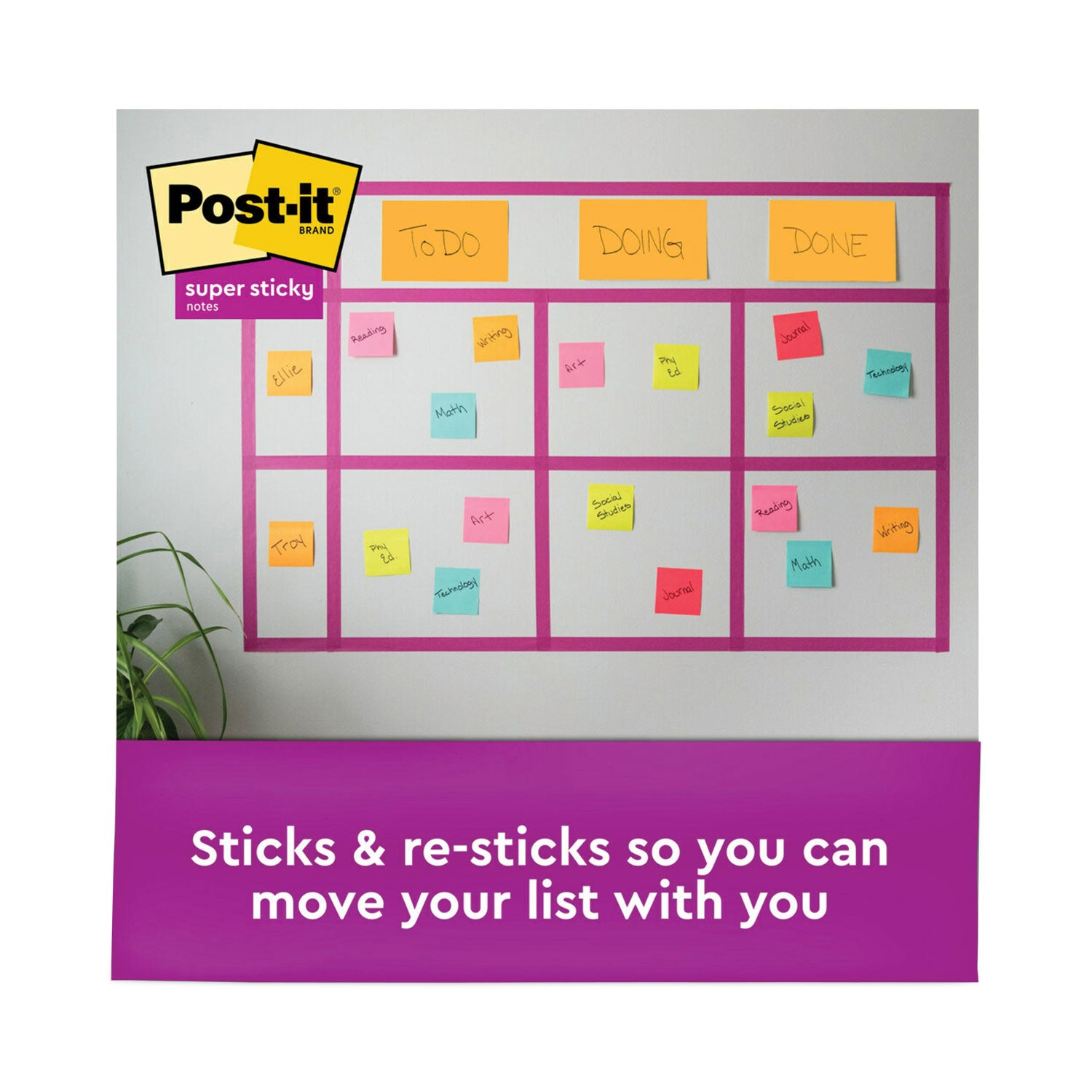 360 - 6" Flag/Note Width x 4" Flag/Note Length - Rectangle - 45 Sheets per Pad - Unruled - Vital Orange, Limeade, Tropical Pink, Sunnyside - Paper - Self-adhesive - 8 / Pack
