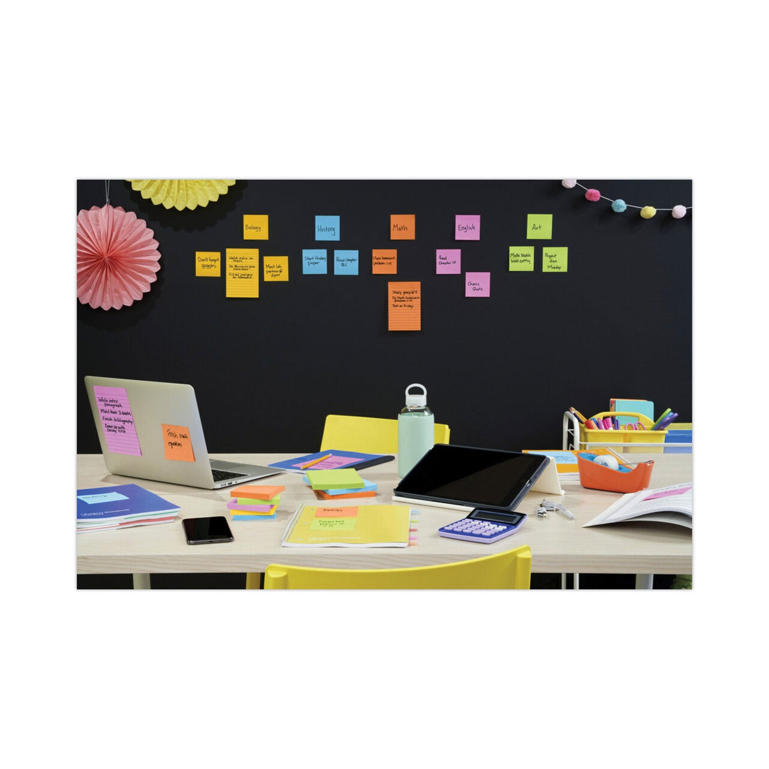 360 - 6" Flag/Note Width x 4" Flag/Note Length - Rectangle - 45 Sheets per Pad - Unruled - Vital Orange, Limeade, Tropical Pink, Sunnyside - Paper - Self-adhesive - 8 / Pack