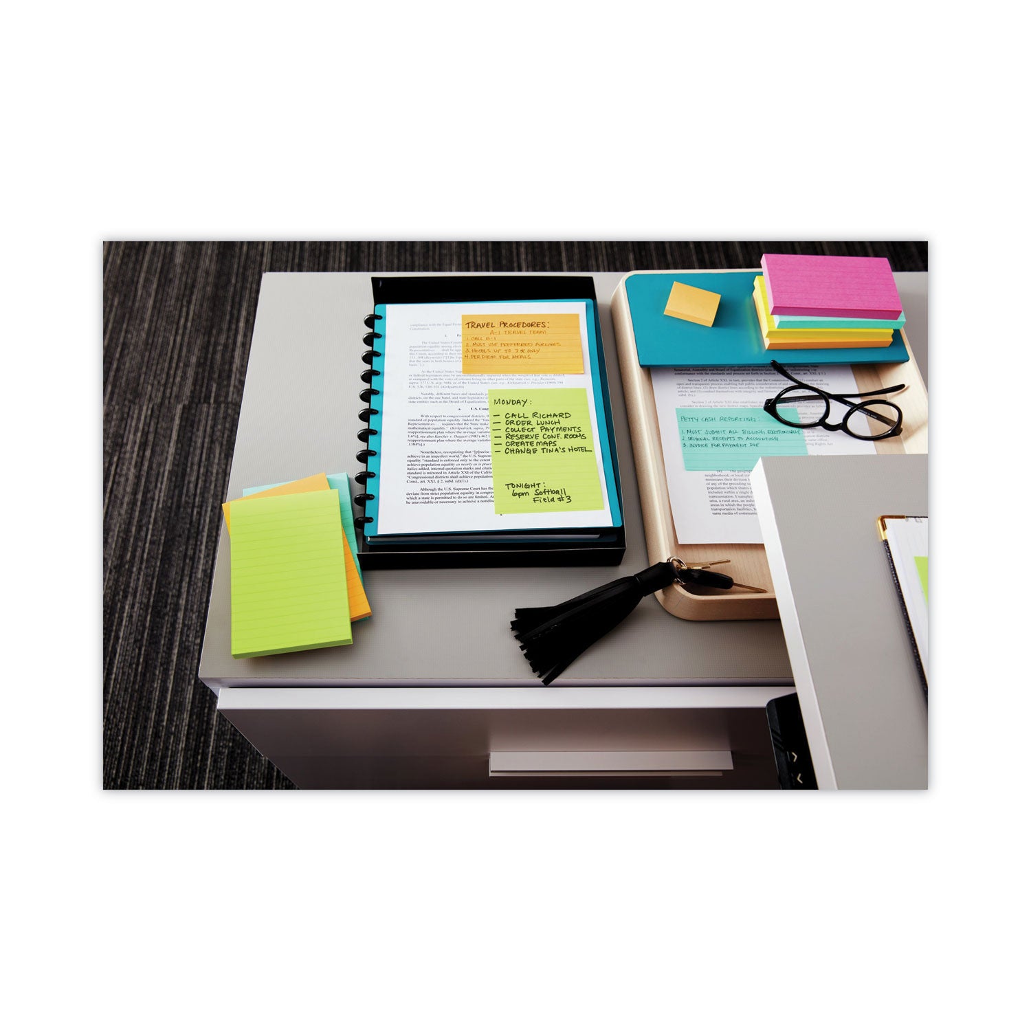 Post-it Notes Original Notepads, Poptimistic Color Collection, 3" x 5", 100 Sheets per Pad, 5 Pads/Pack, Multicolor (Power Pink, Acid Lime, Vital Orange, Aqua Splash, Guava)