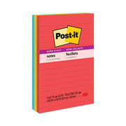 270 - 4" Flag/Note Width x 6" Flag/Note Length - Rectangle - 90 Sheets per Pad - Ruled - Candy Apple Red, Sunnyside, Blue Paradise - Paper - Self-adhesive - 3 / Pack