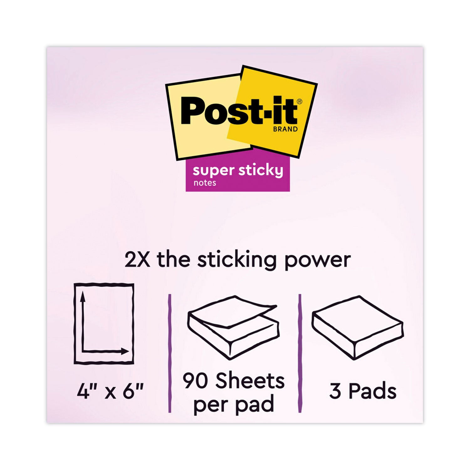 Post-it Super Sticky Notes, Supernova Neons Color Collection, 4" x 6", Ruled, Aqua Splash/Acid Lime/Guava, 90 Sheets per Pad, 3 Pads, 270 Multicolor Notes per Pack