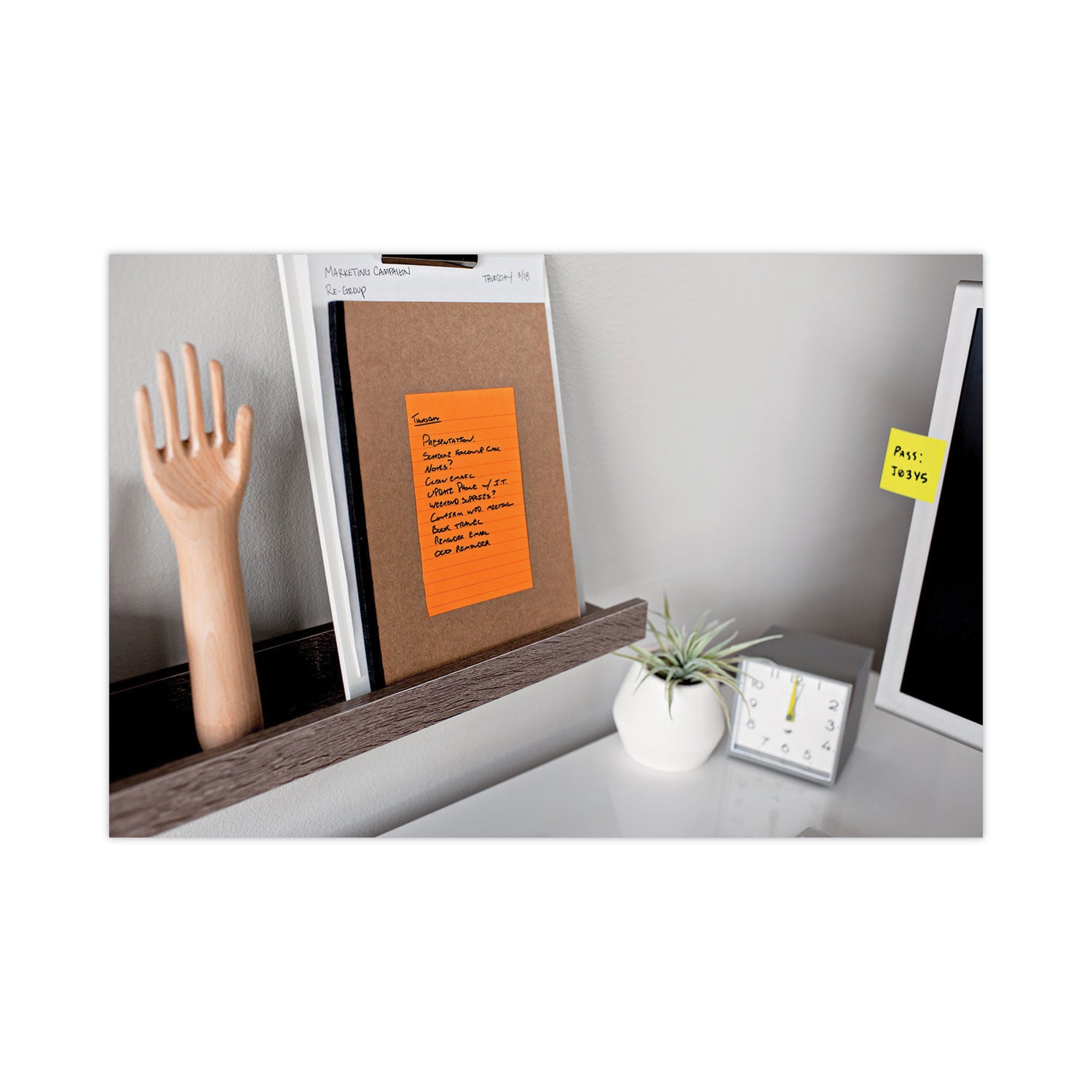 Post-it&reg; Super Sticky Notes - Energy Boost Color Collection - 270 x Assorted - 4" Flag/Note Width x 6" Flag/Note Length - Rectangle - 90 Sheets per Pad - Ruled - Orange, Pink, Green - Paper - Self-adhesive, Recyclable - 1 Pack