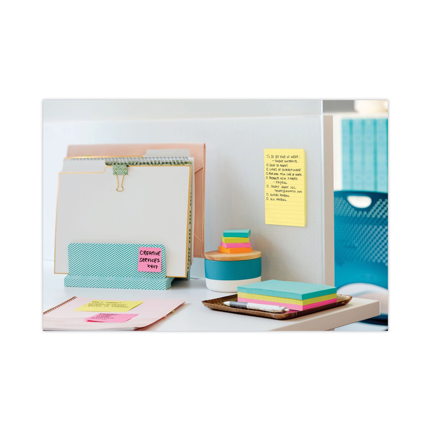 Post-it&reg; Lined Notes - 500 - 4" Flag/Note Width x 6" Flag/Note Length - Rectangle - 100 Sheets per Pad - Ruled - Yellow - Paper - Self-adhesive, Repositionable - 1 Pack
