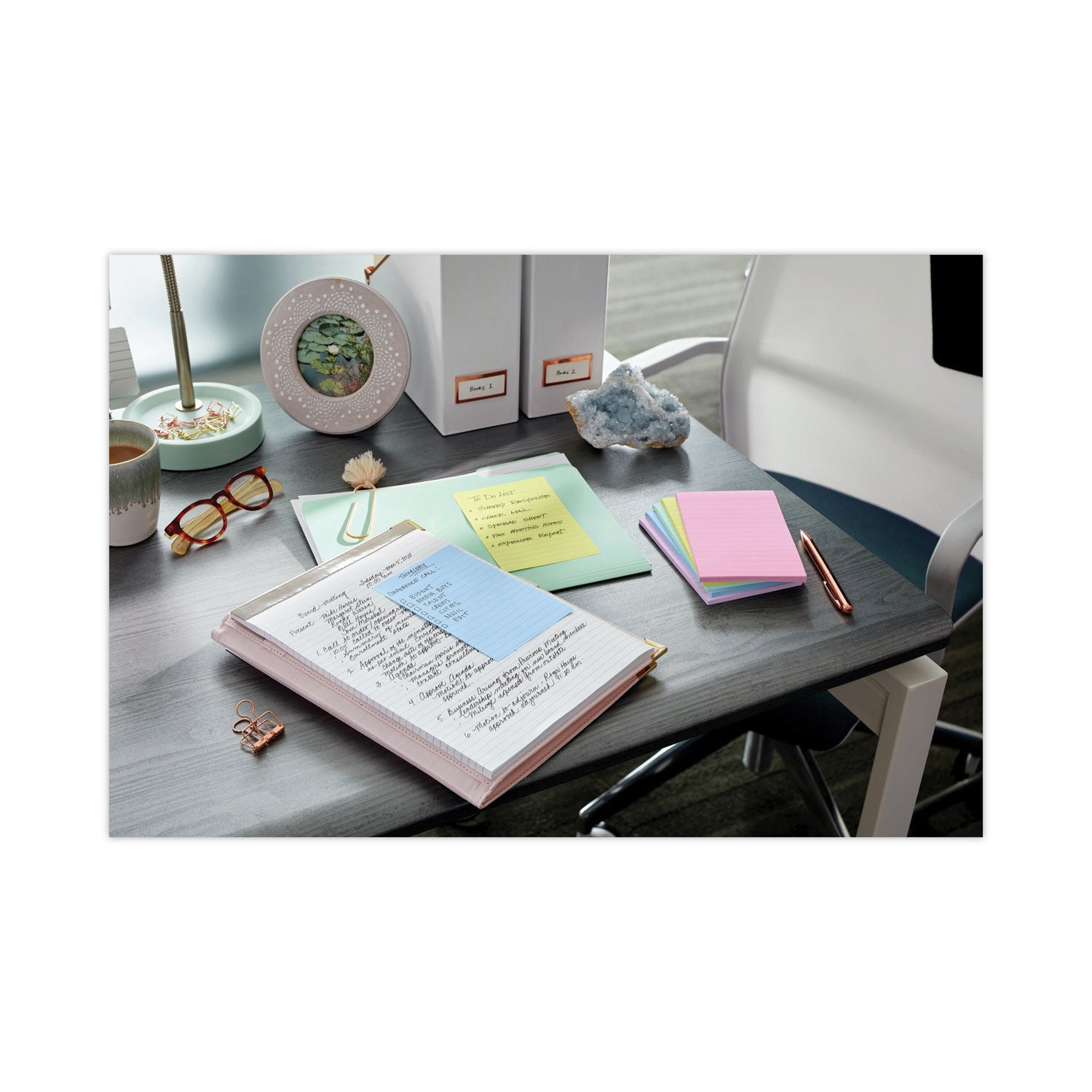 500 x Assorted Pastel - 4" Flag/Note Width x 6" Flag/Note Length - Rectangle - 100 Sheets per Pad - Ruled - Fresh Mint, Aqua Splash, Sunnyside, Papaya Fizz, Guava - Paper - Self-adhesive, Repositionable - 1 Pack