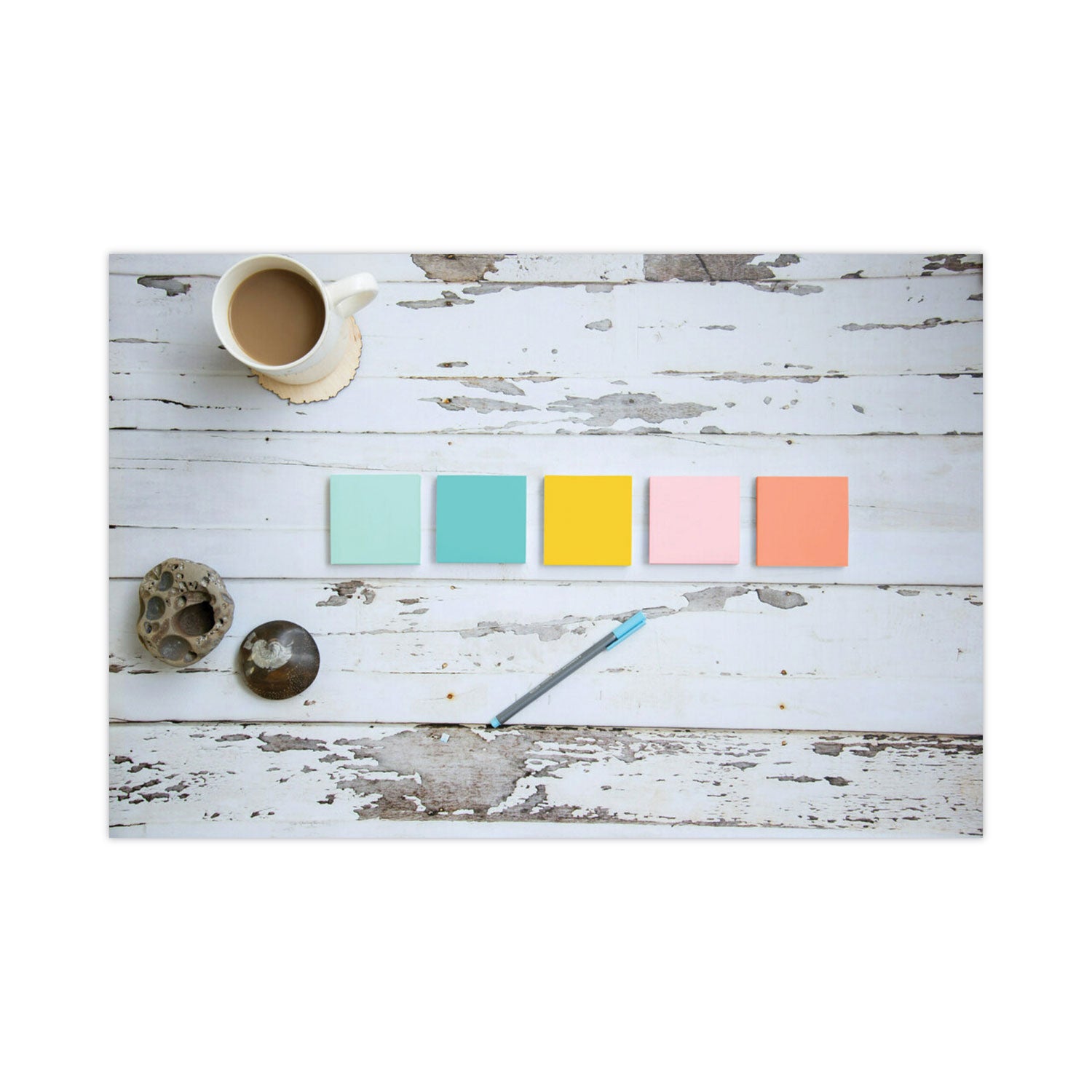 500 x Assorted Pastel - 4" Flag/Note Width x 6" Flag/Note Length - Rectangle - 100 Sheets per Pad - Ruled - Fresh Mint, Aqua Splash, Sunnyside, Papaya Fizz, Guava - Paper - Self-adhesive, Repositionable - 1 Pack